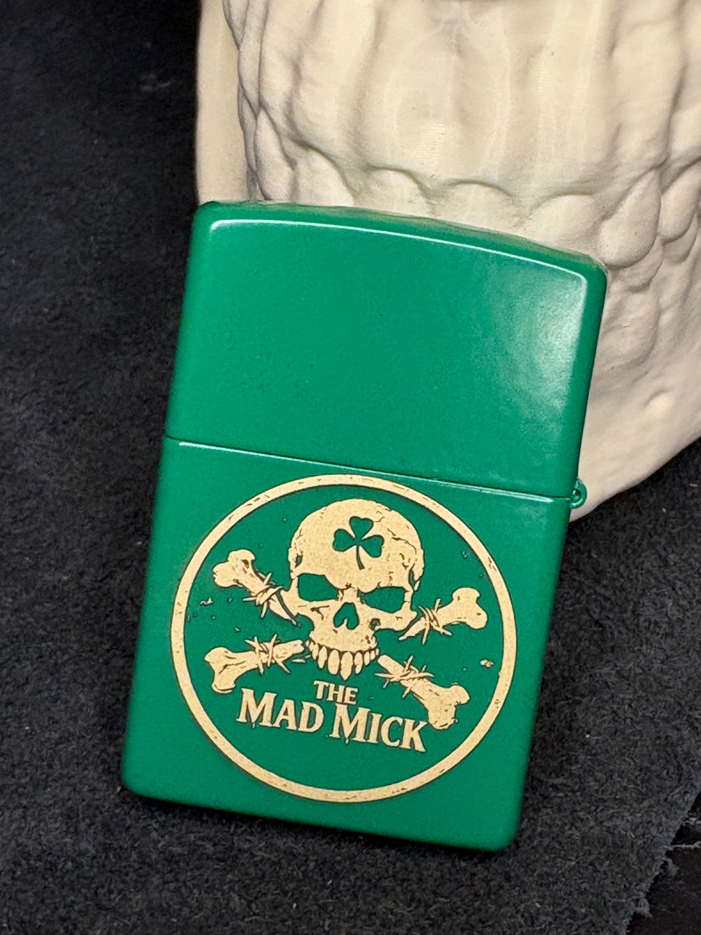 Mad Mick Skull & Crossbones Green Zippo