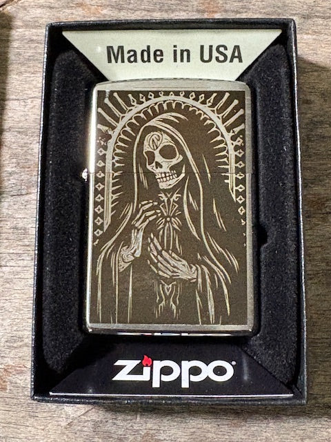 Stainless Steel Santa Muerte Zippo