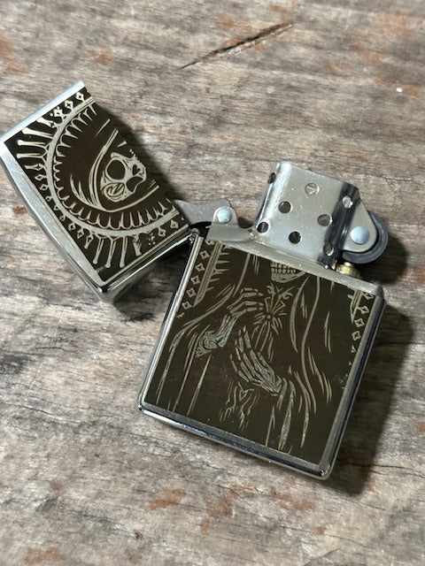 Stainless Steel Santa Muerte Zippo