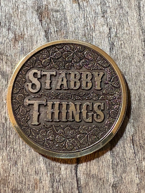 Stabby Things / Live, Laugh, Lacerate 40mm Brass Challenge Coin