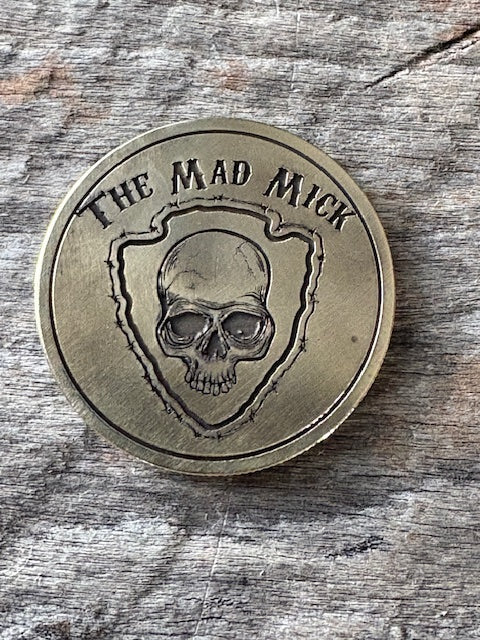 Mad Mick Arrowhead Logo Brass Challenge Coin