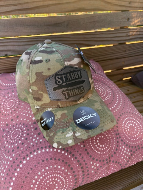 Decky 6301 Multicam Hat with Black Stabby Things Patch