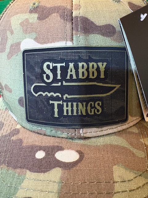 Decky 6306 Vented Multicam Snapback with Stabby Things Linen-Look Patch