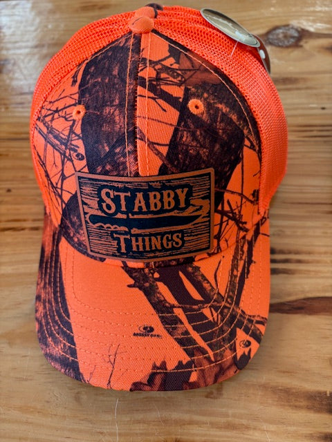 Mossy Oak Orange Camo Snapback with Stabby Things Patch