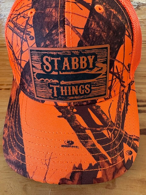 Mossy Oak Orange Camo Snapback with Stabby Things Patch