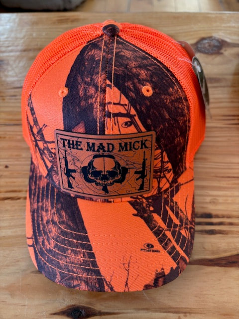 Mossy Oak Orange Camo Snapback with Mad Mick Topo Patch