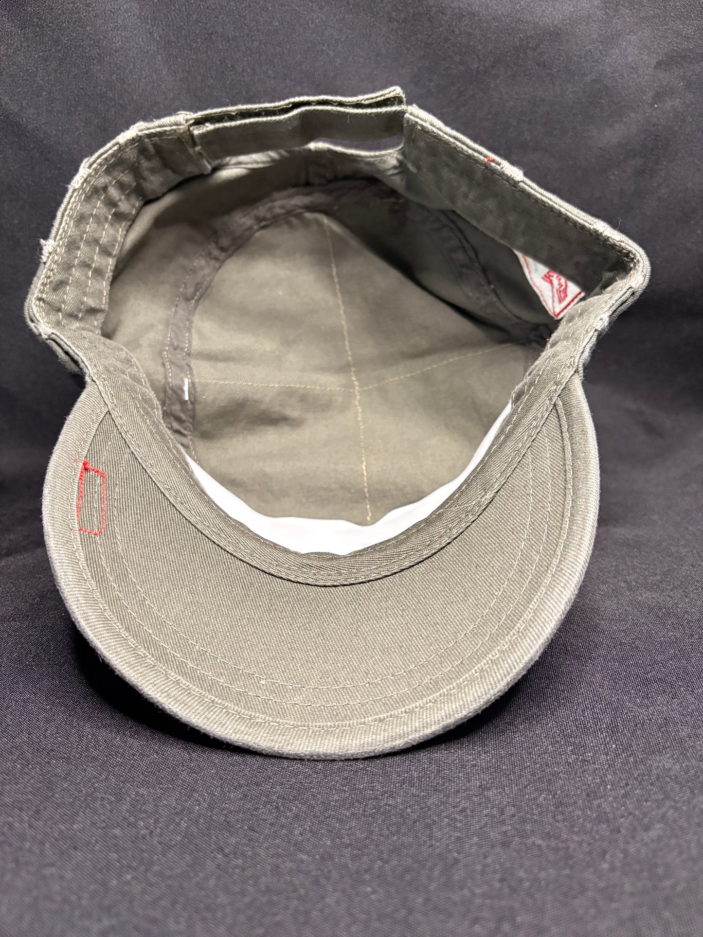 Rapid Dominance OD Green Flat Top Patrol Cap with Mad Mick Skull & Crossbones Patch
