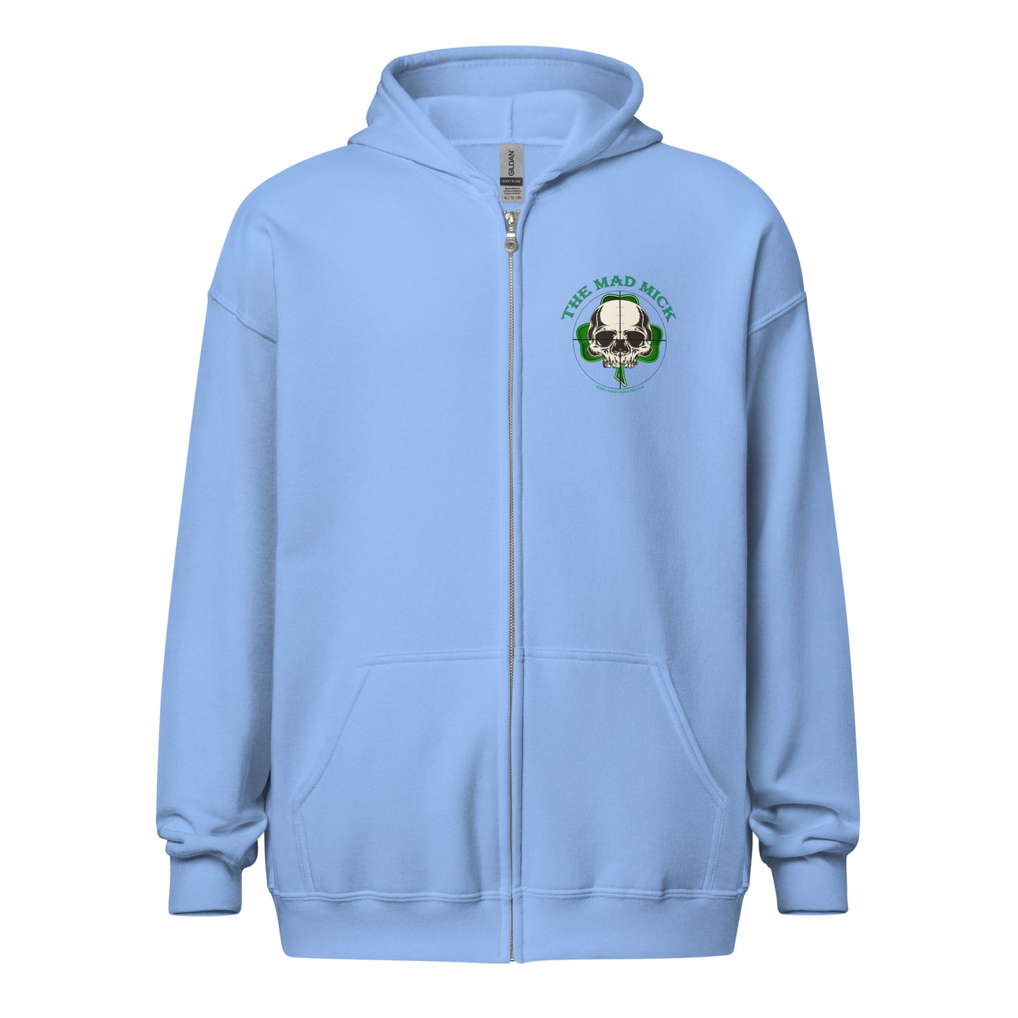 Mad Mick Skull and Shamrock Zip Hoodie