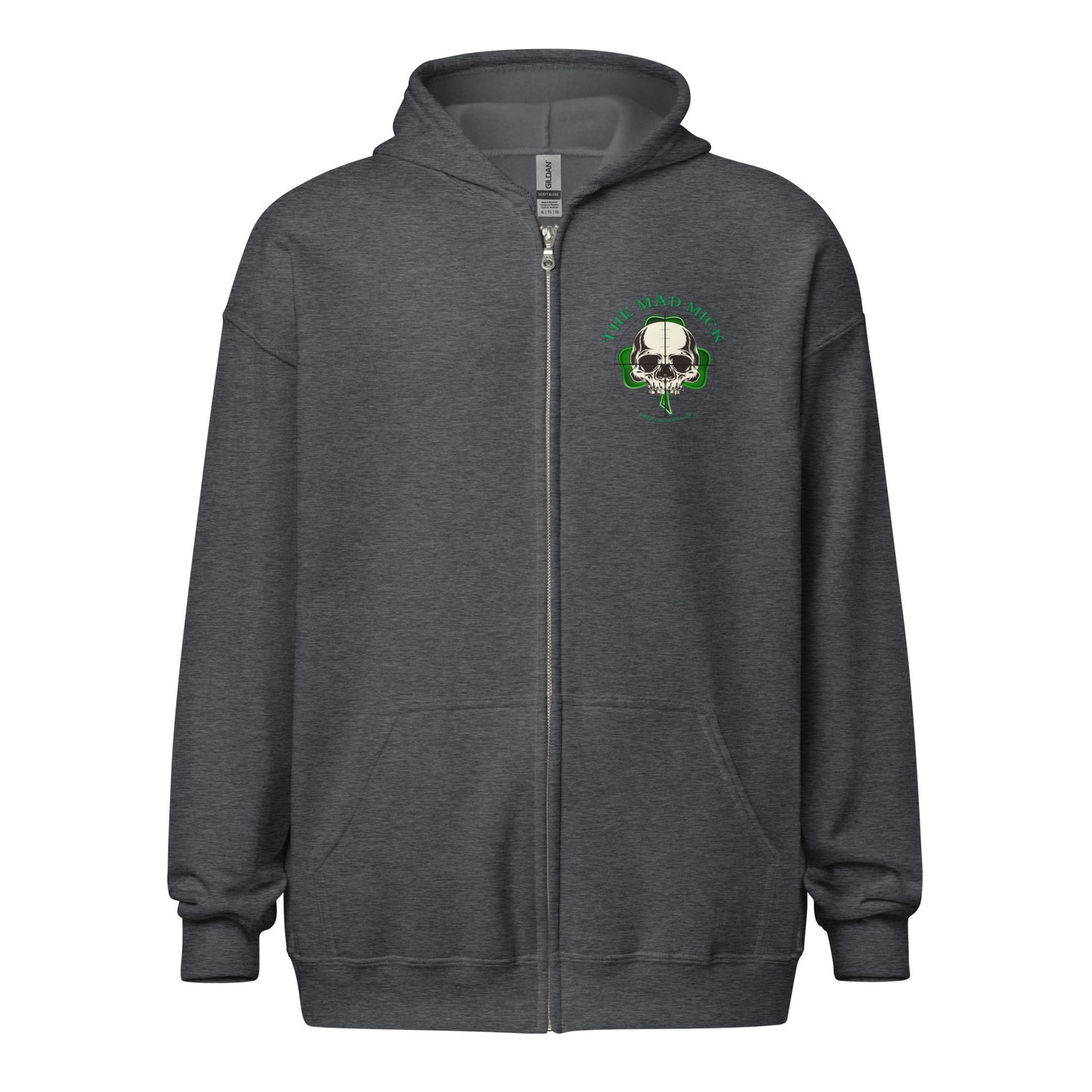 Mad Mick Skull and Shamrock Zip Hoodie