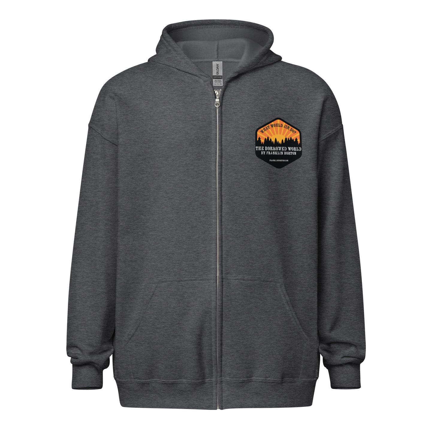 Borrowed World "What Would Jim Do?" Unisex heavy blend zip hoodie