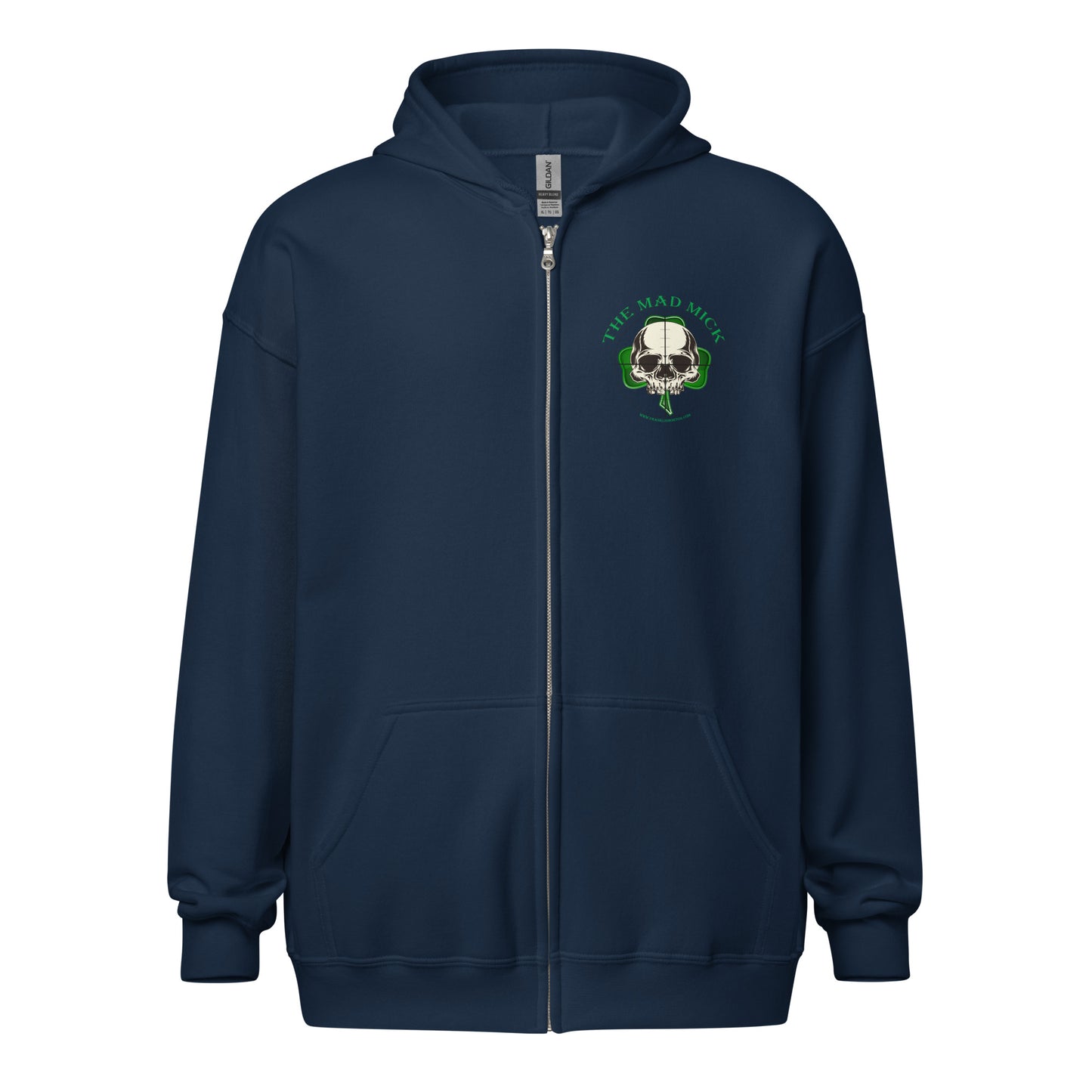 Mad Mick Skull and Shamrock Zip Hoodie