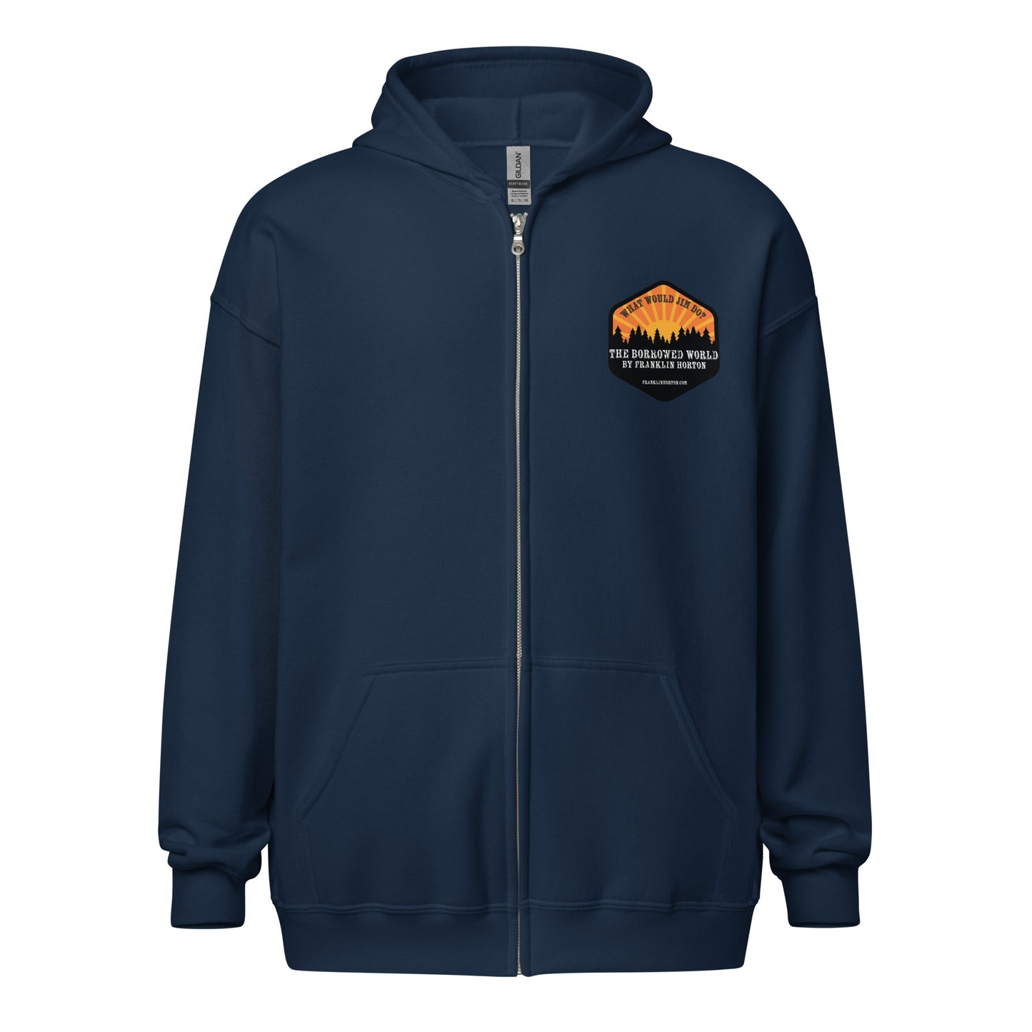 Borrowed World "What Would Jim Do?" Unisex heavy blend zip hoodie