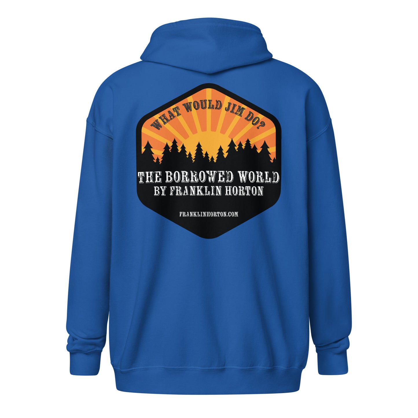 Borrowed World "What Would Jim Do?" Unisex heavy blend zip hoodie