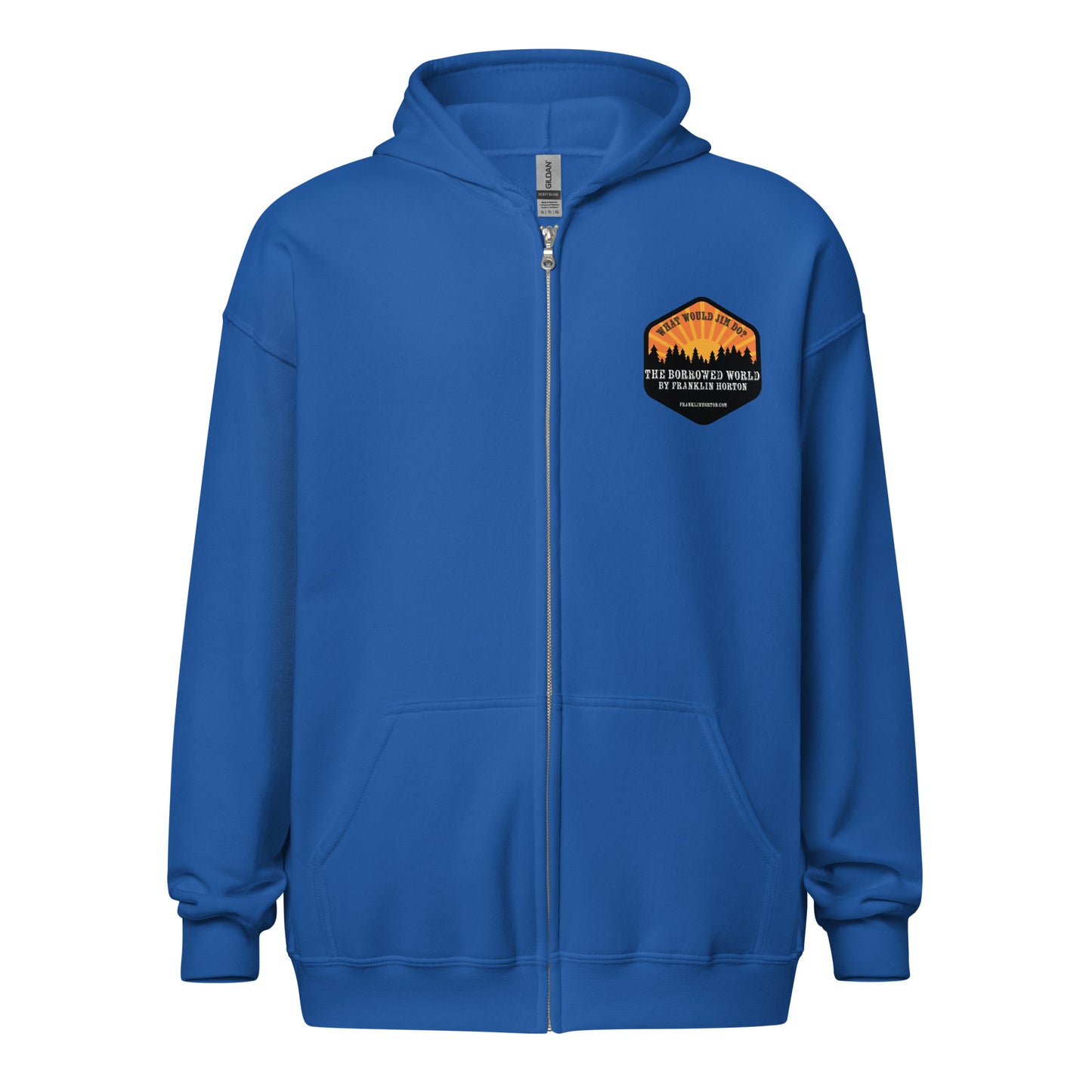 Borrowed World "What Would Jim Do?" Unisex heavy blend zip hoodie