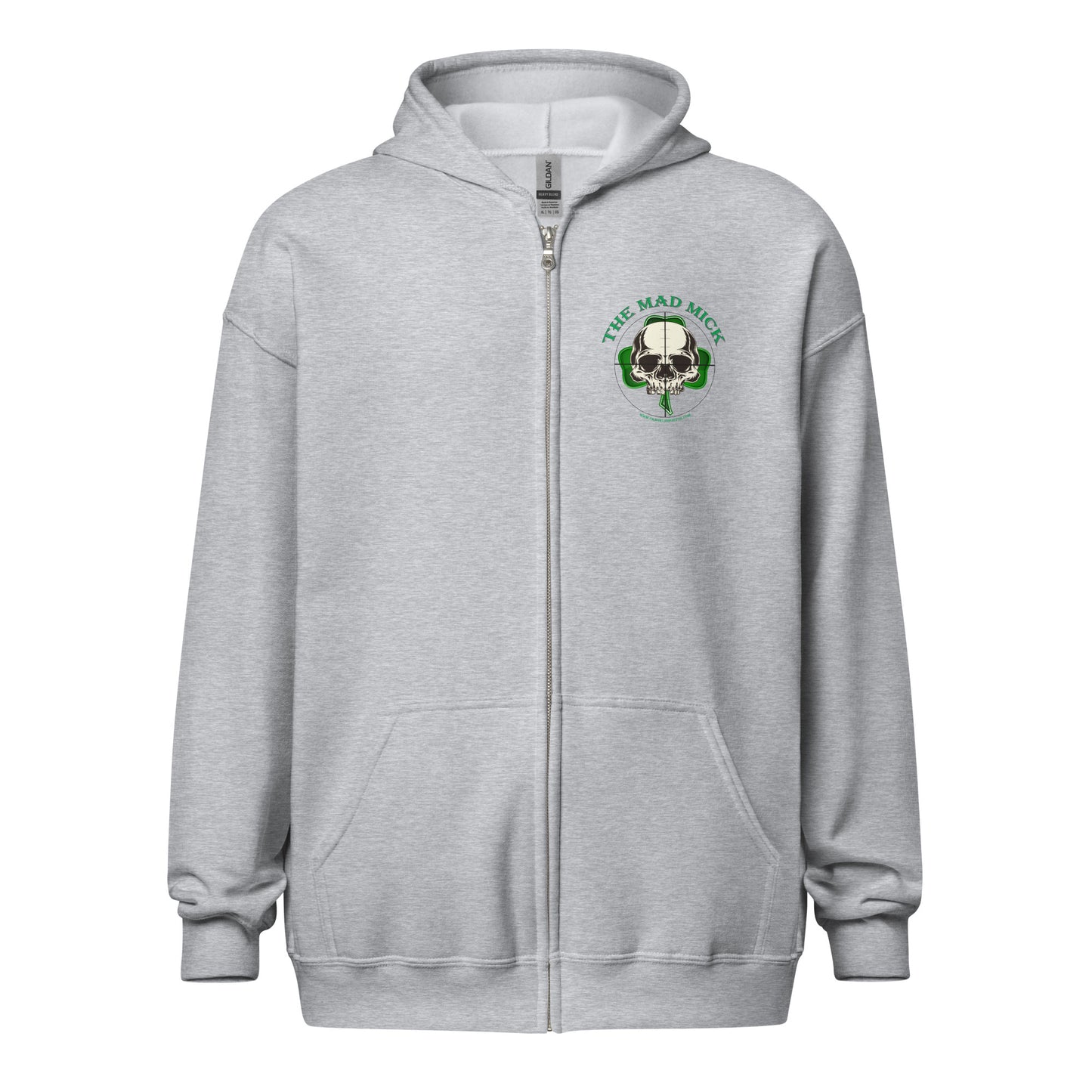 Mad Mick Skull and Shamrock Zip Hoodie