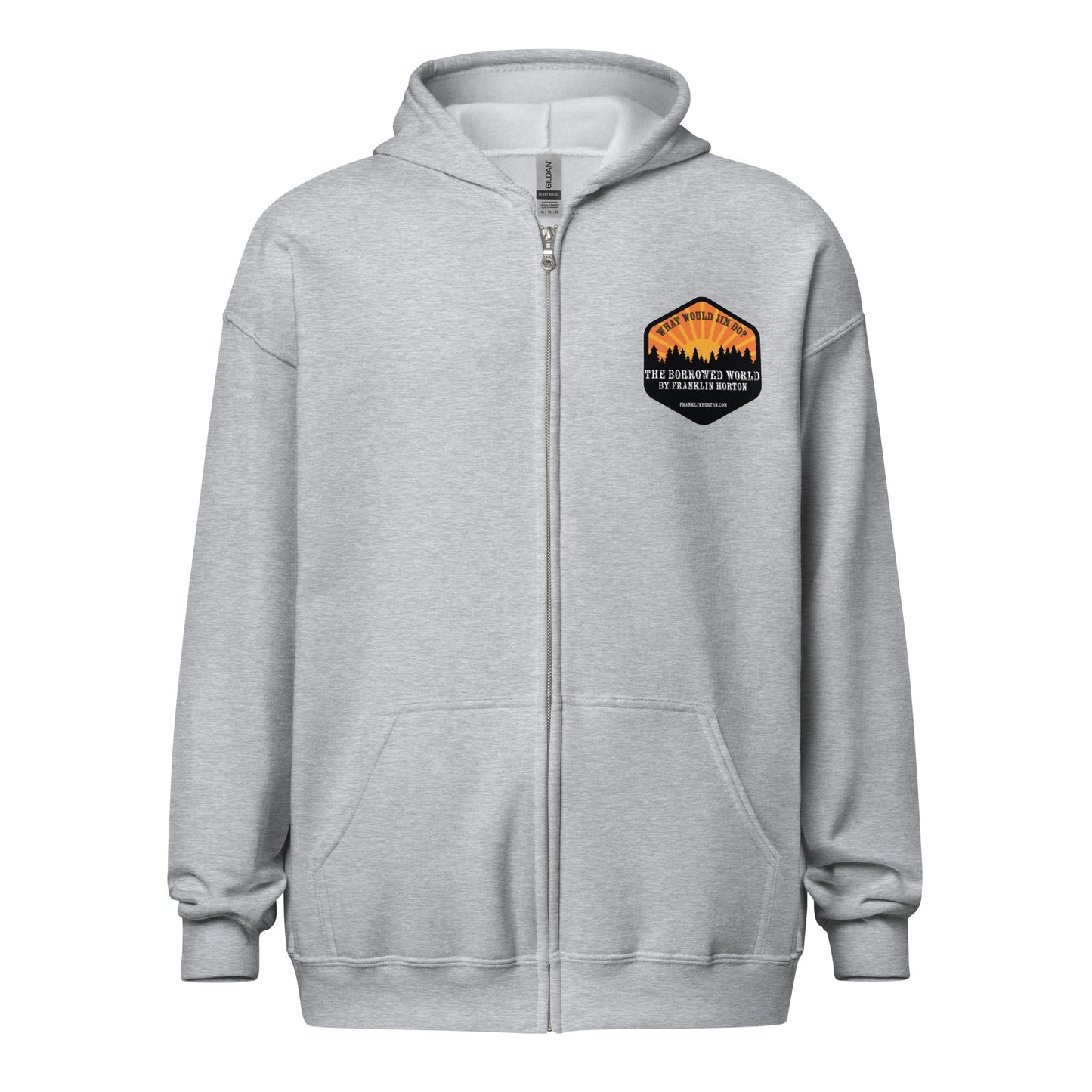Borrowed World "What Would Jim Do?" Unisex heavy blend zip hoodie