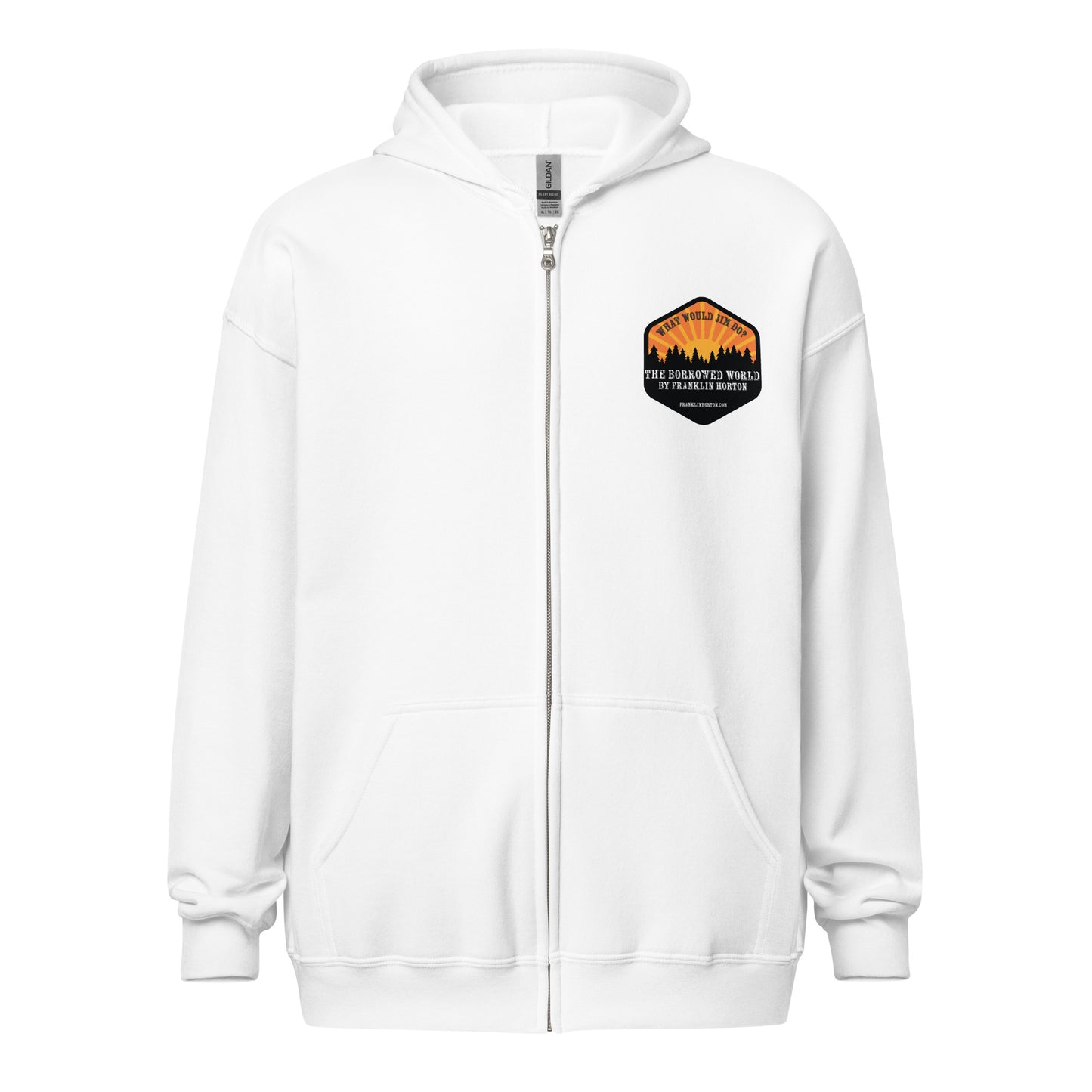 Borrowed World "What Would Jim Do?" Unisex heavy blend zip hoodie