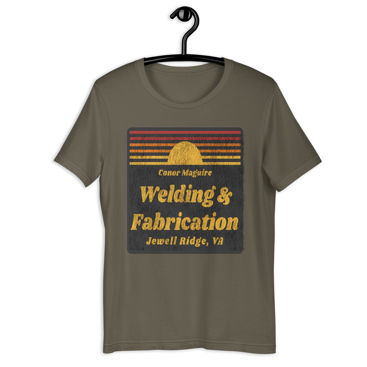 Conor Maguire Welding & Fabrication Crackled Sunset Unisex t-shirt