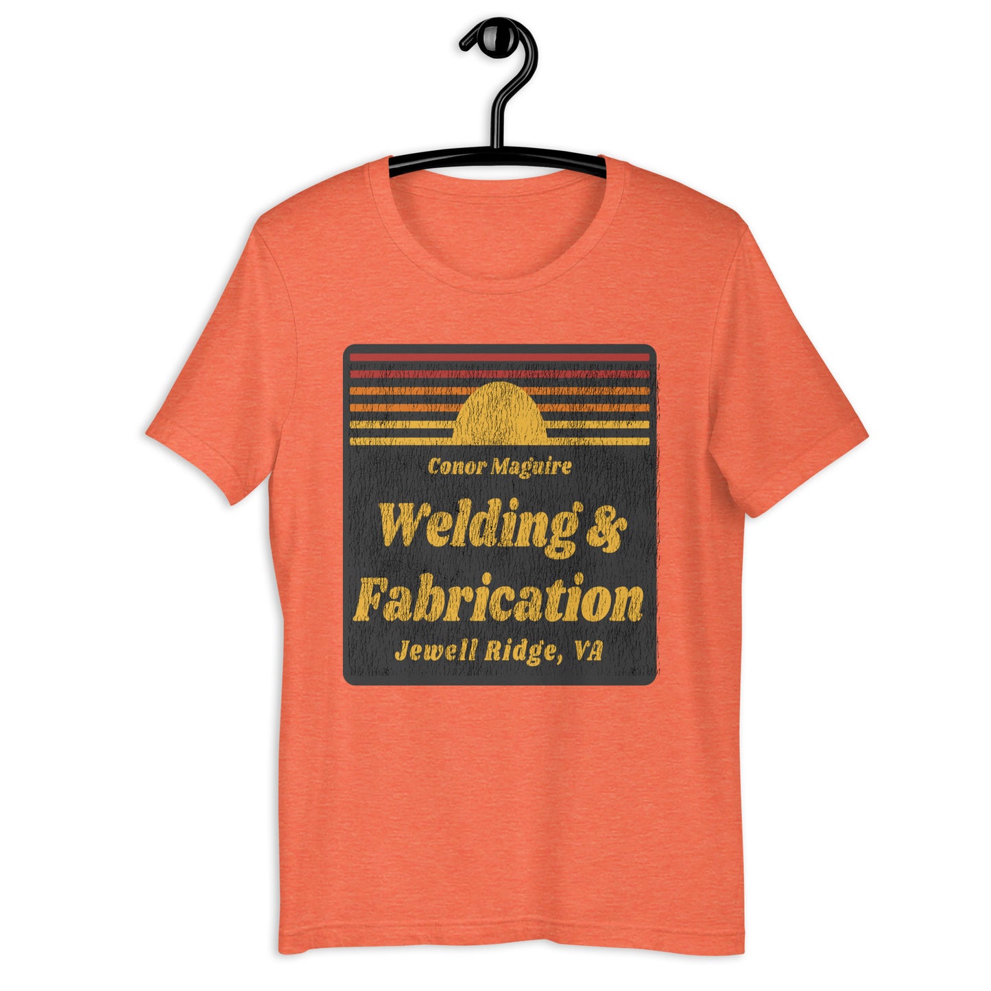 Conor Maguire Welding & Fabrication Crackled Sunset Unisex t-shirt