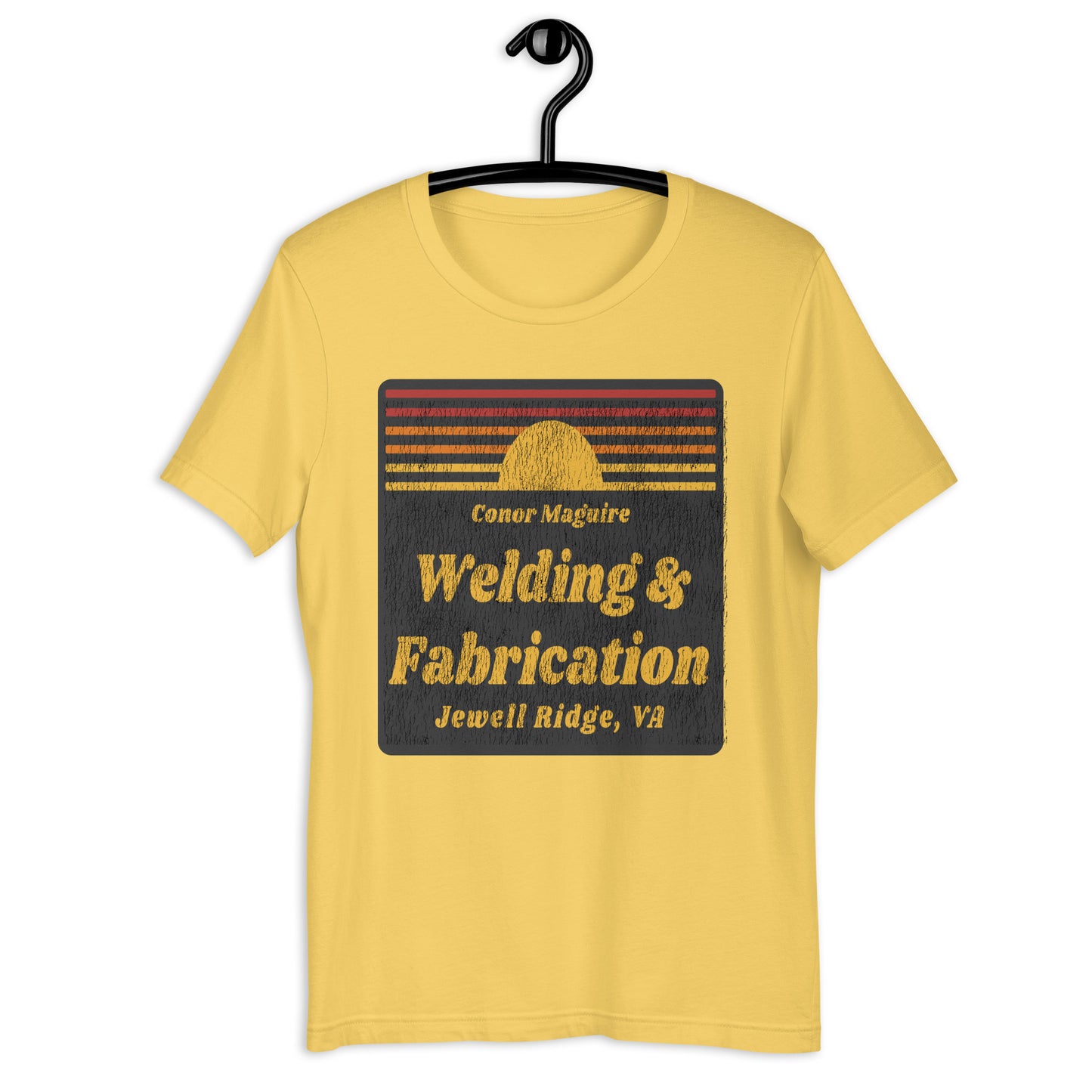 Conor Maguire Welding & Fabrication Crackled Sunset Unisex t-shirt