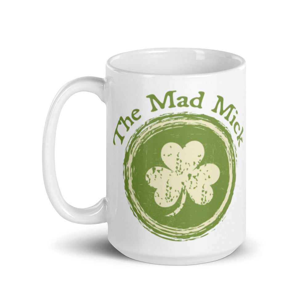 Mad Mick Shamrock White glossy mug