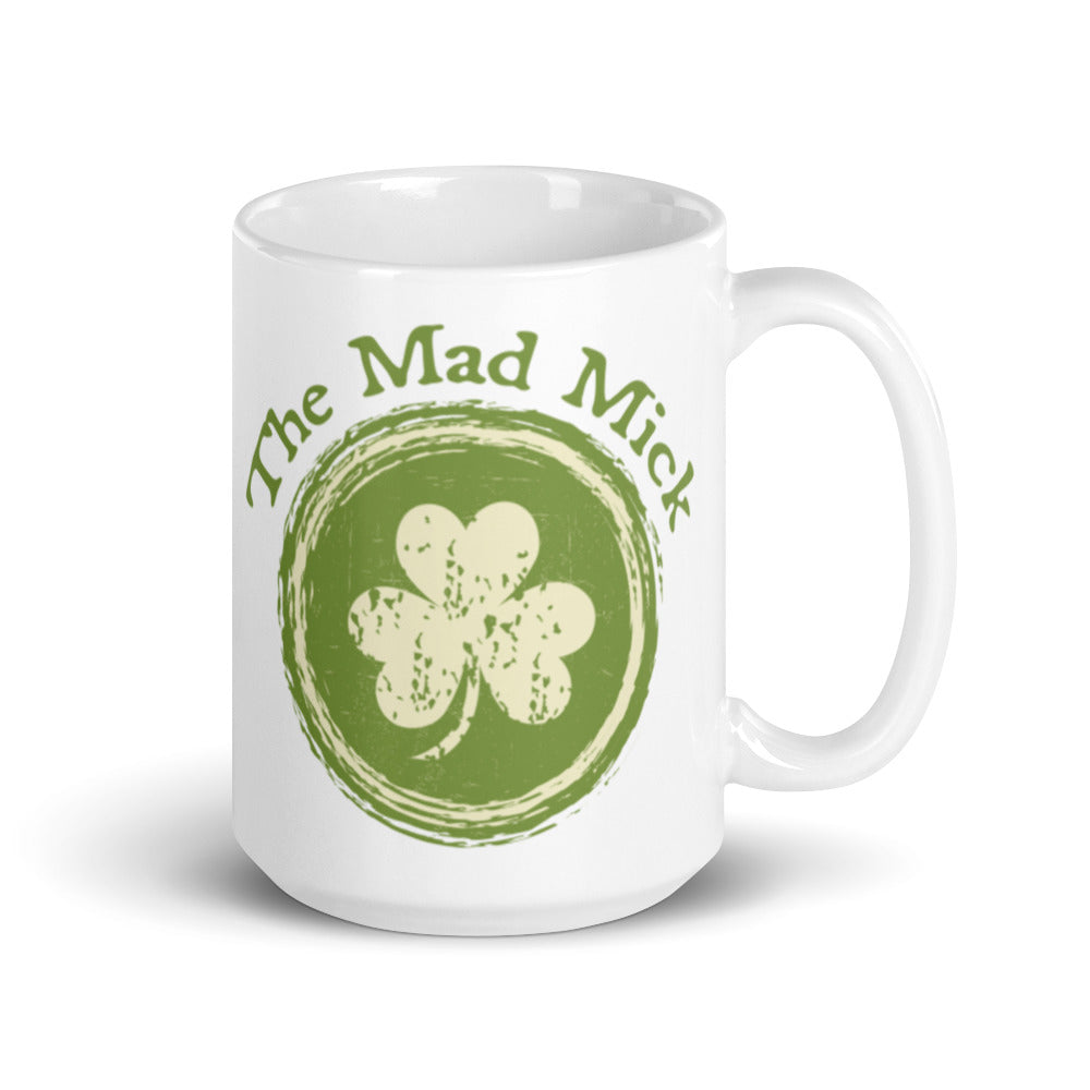 Mad Mick Shamrock White glossy mug