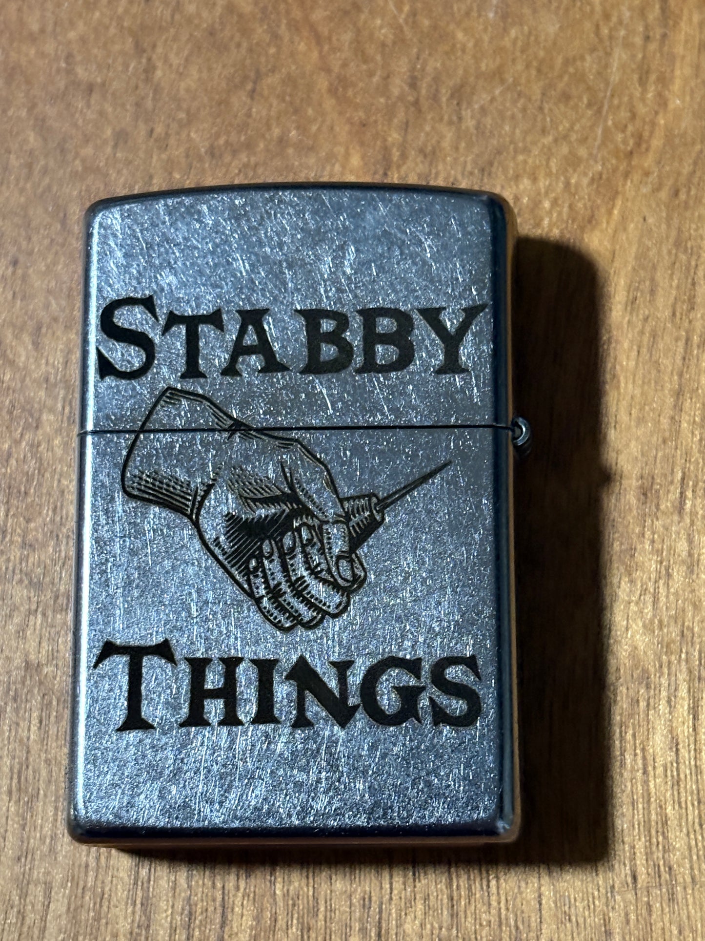 Stabby and Skulls Stainless Zippo