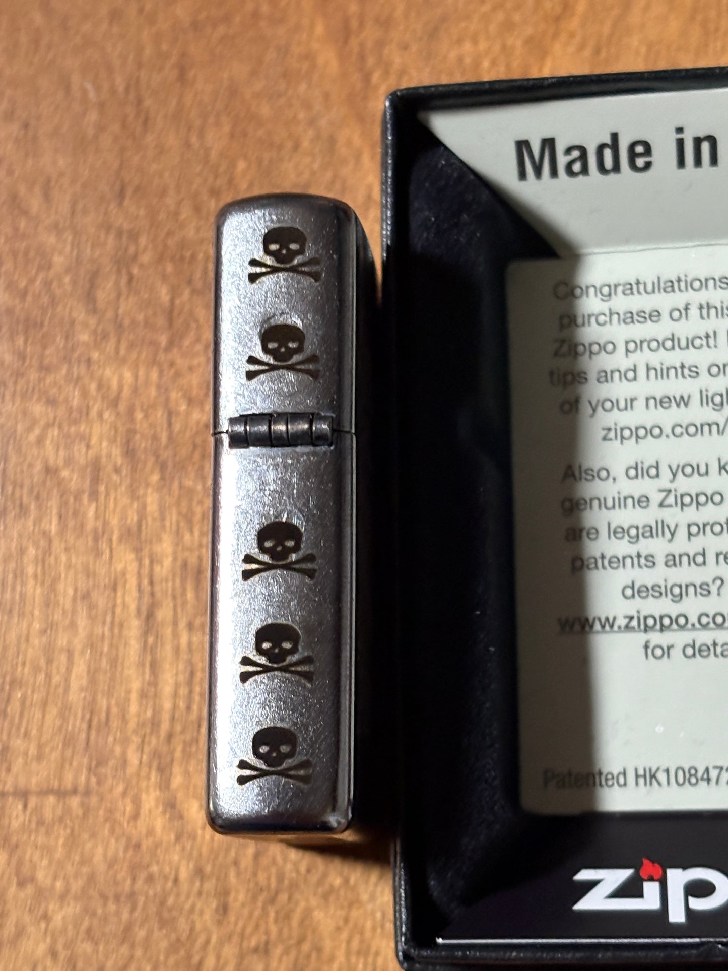 Stabby and Skulls Stainless Zippo