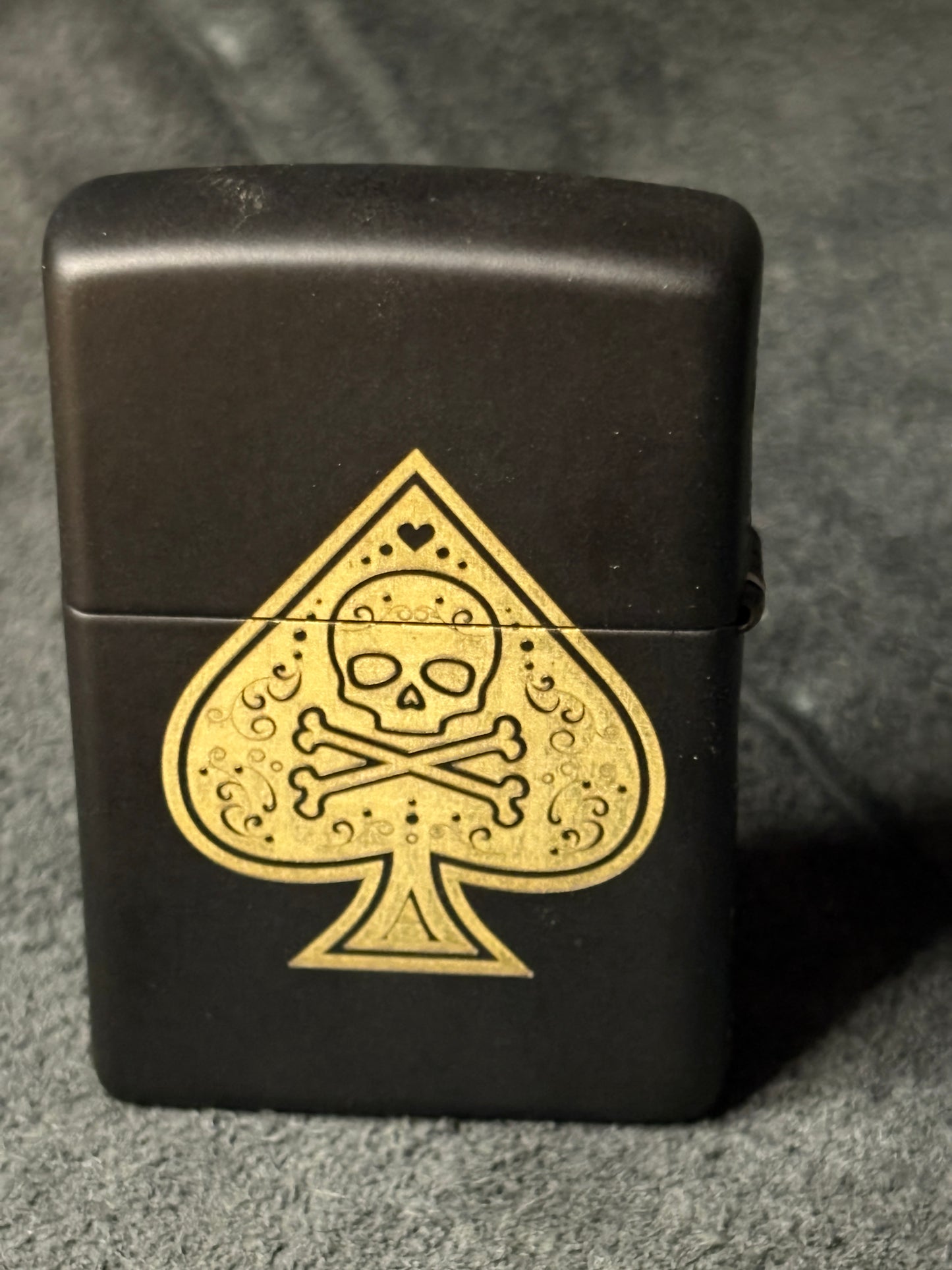 Matte Black Skull & Crossbones Zippo