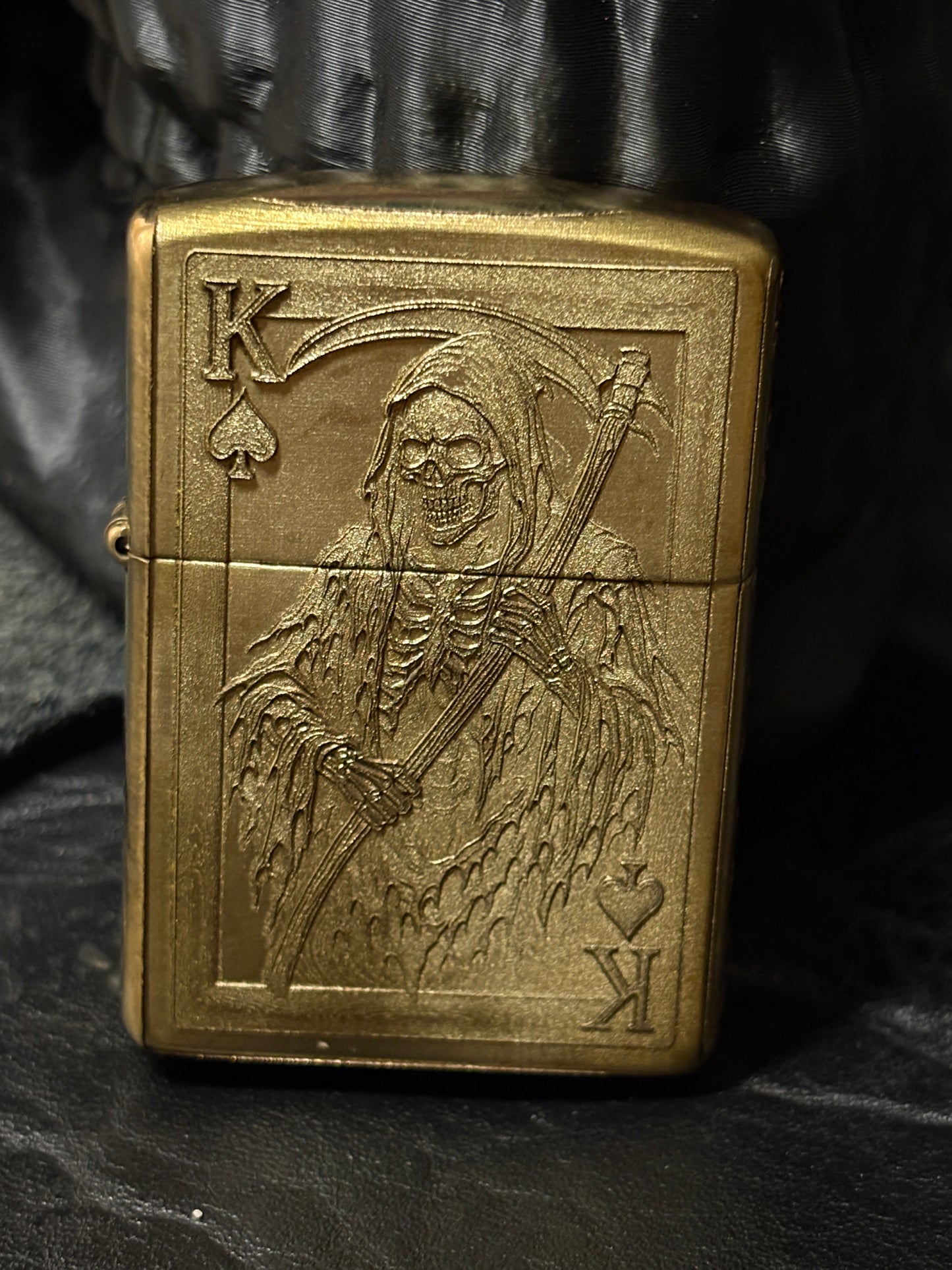 Engraved King Reaper Armor Case Zippo