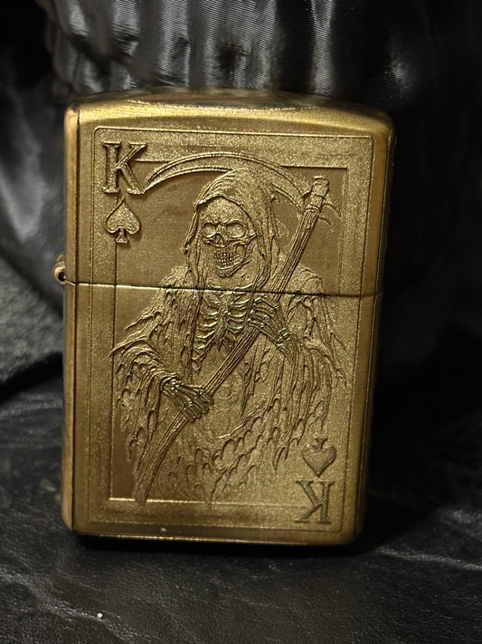 Engraved King Reaper Armor Case Zippo