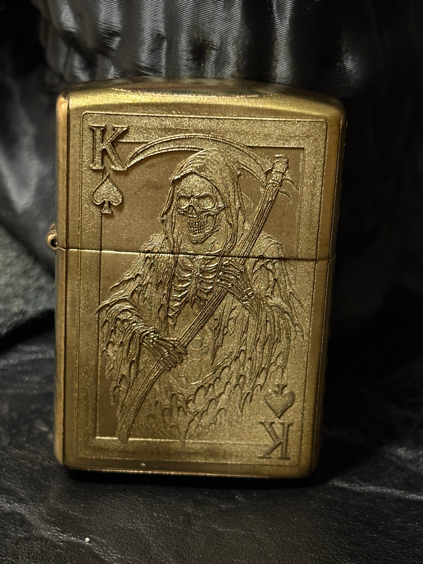 Engraved King Reaper Armor Case Zippo