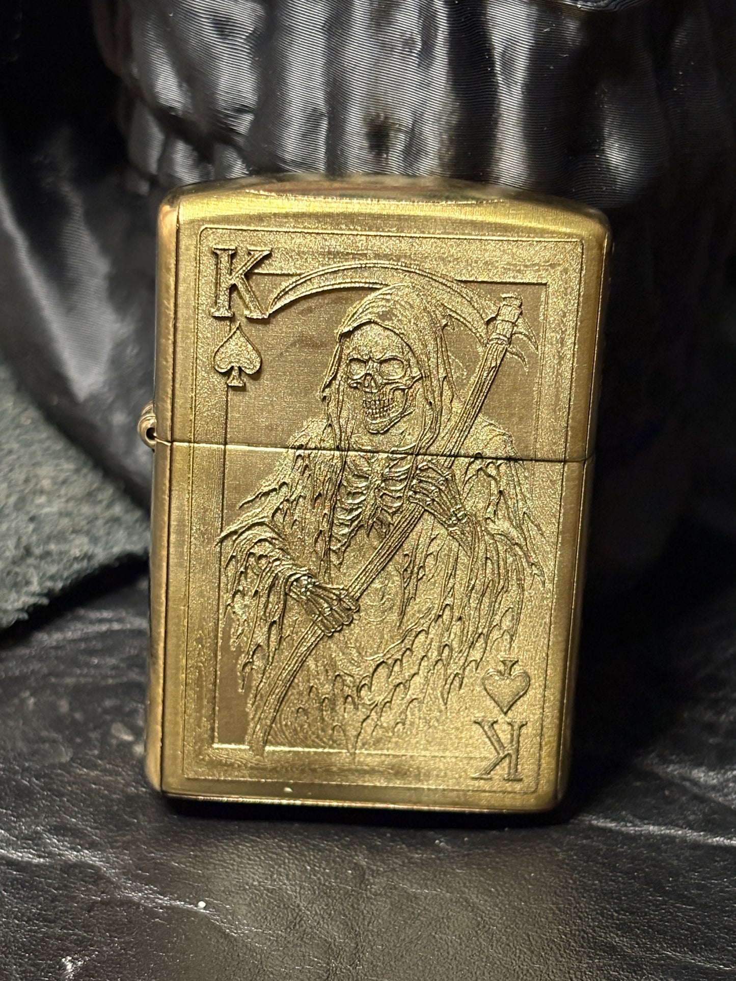 Engraved King Reaper Armor Case Zippo