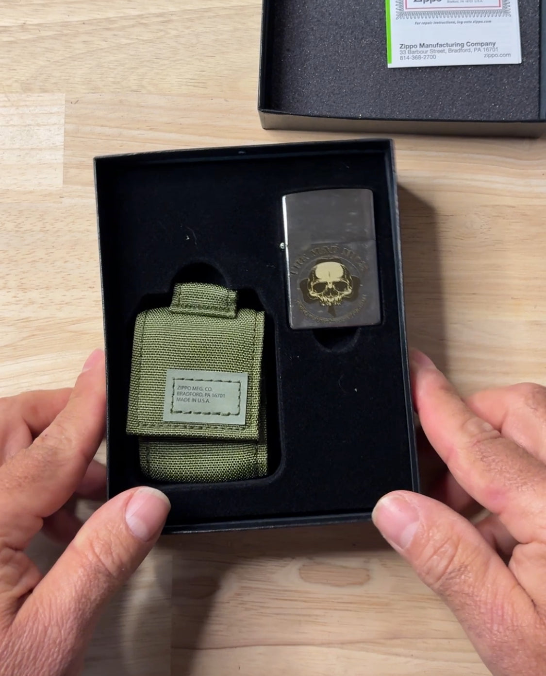 Deluxe Stainless Mad Mick Zippo / Molle Case Combo Pack