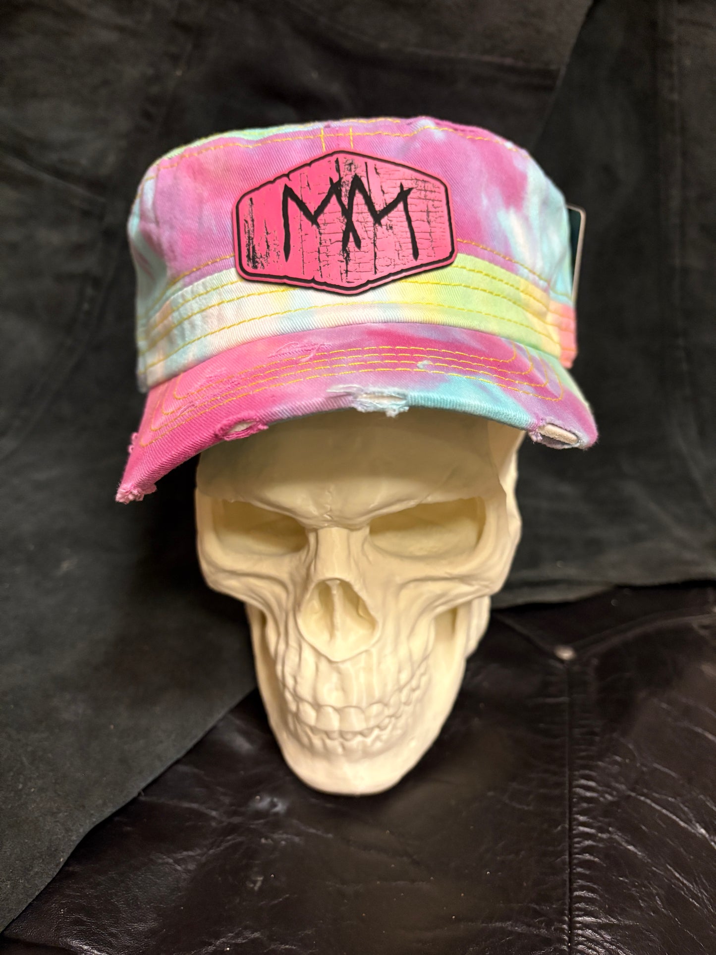 Pit Bull Tie-Dyed Cadet Hat with Mad Mick Tree Carving Patch