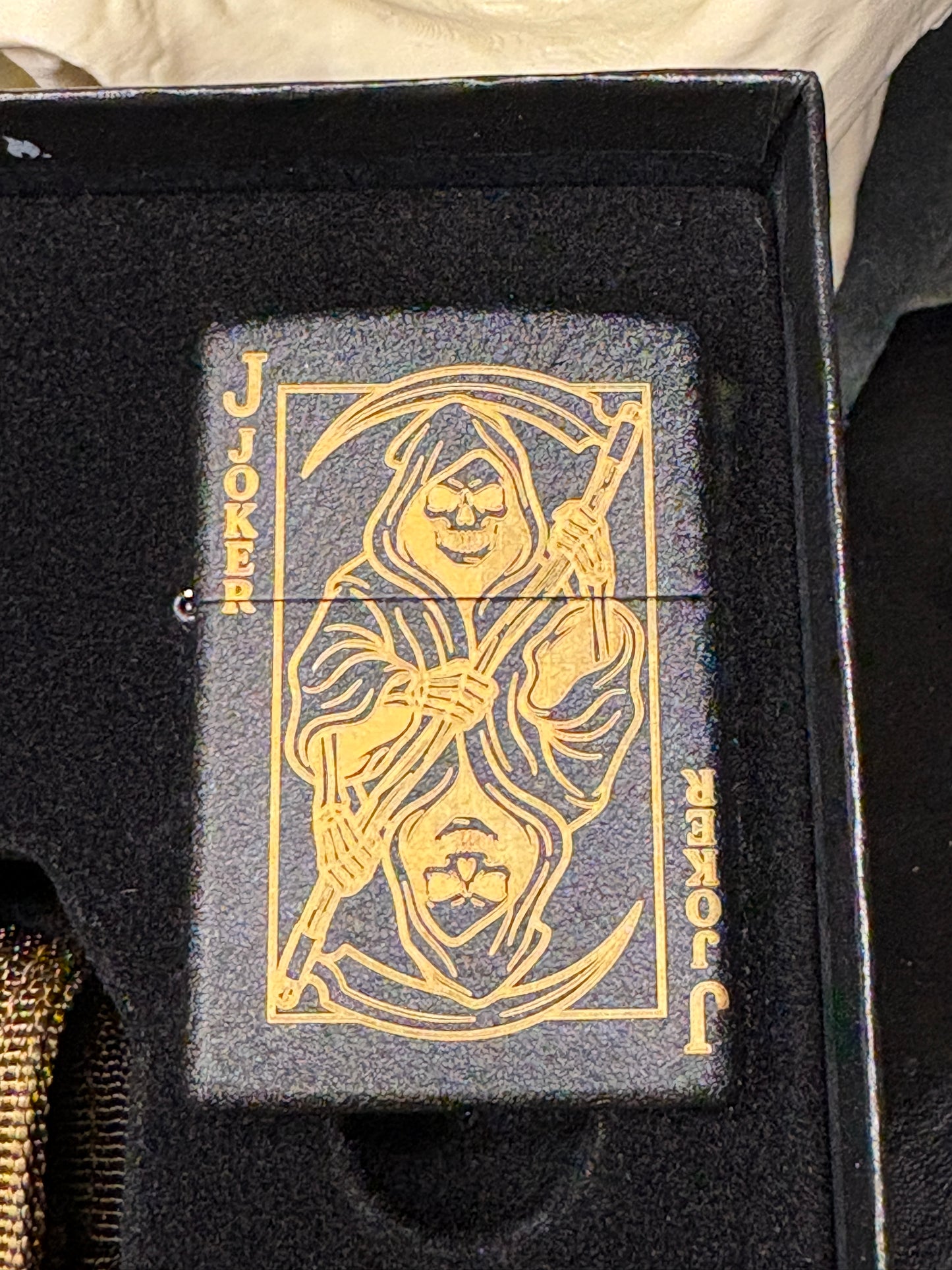 Mad Mick Joker Card Black Crackle Zippo / Molle Case Combo Pack