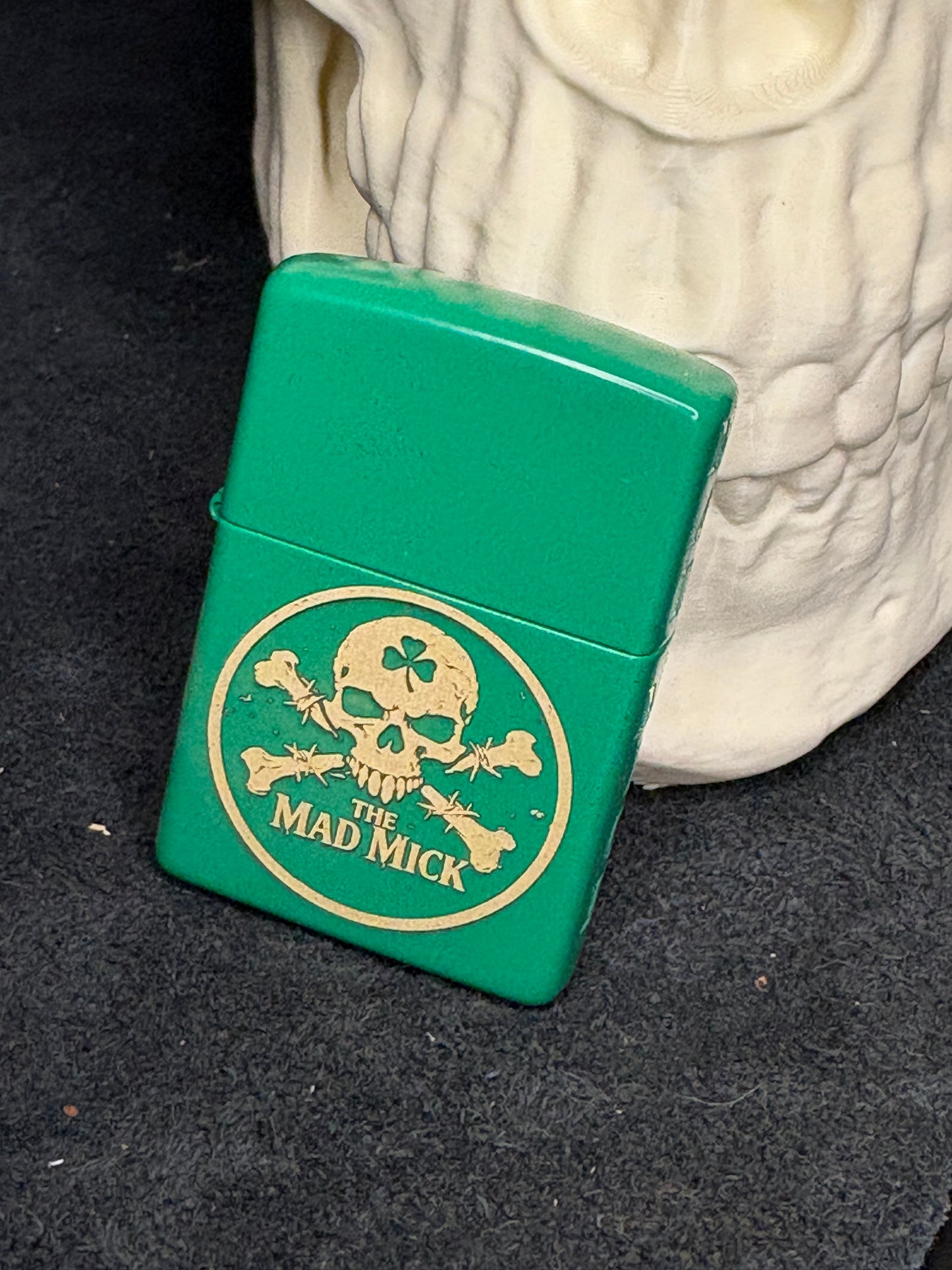 Mad Mick Skull & Crossbones Green Zippo