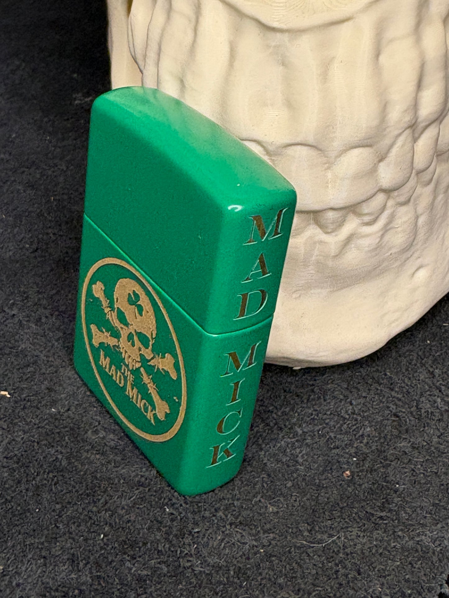 Mad Mick Skull & Crossbones Green Zippo