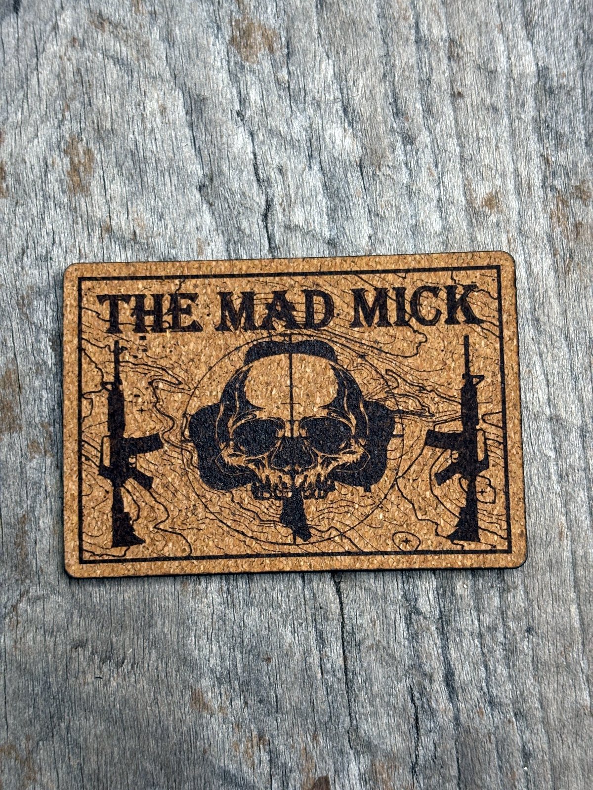 Mad Mick Rifle Patch with Topo Background