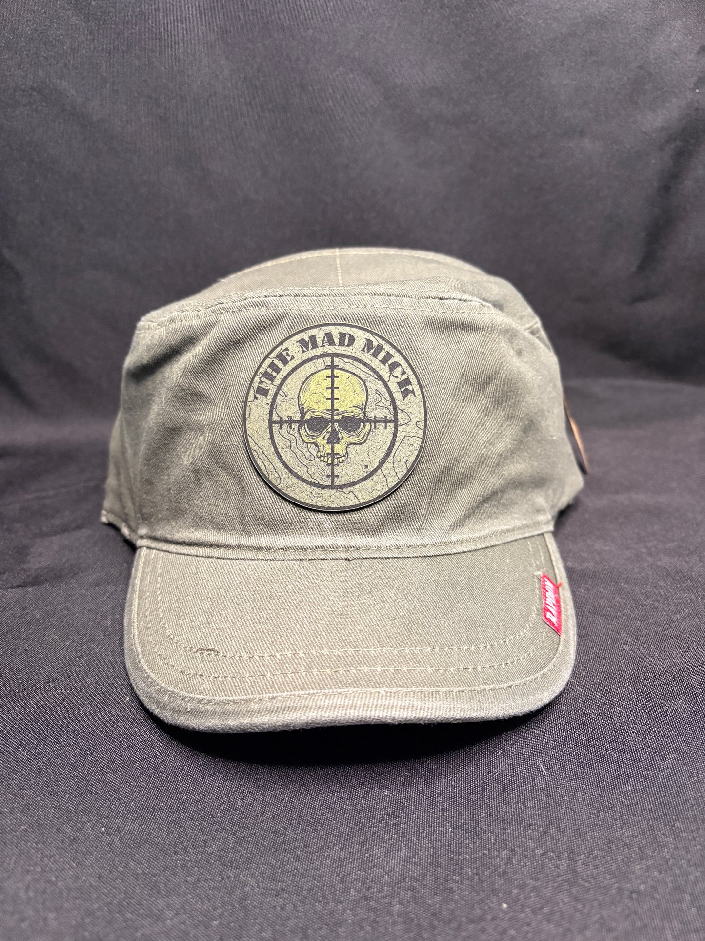 Rapid Dominance OD Green Flat Top Patrol Cap with Mad Mick Skull Patch