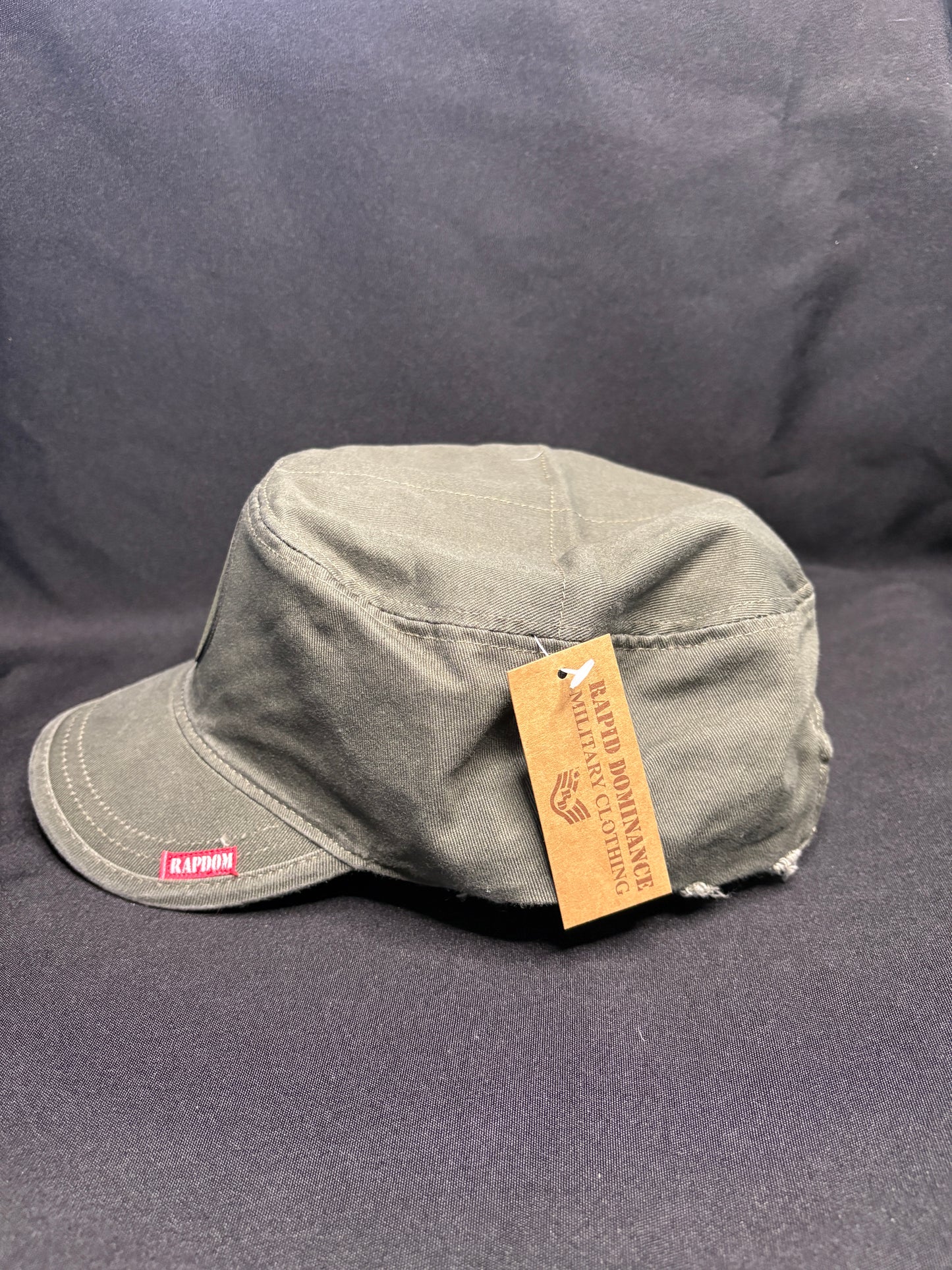 Rapid Dominance OD Green Flat Top Patrol Cap with Mad Mick Skull Patch
