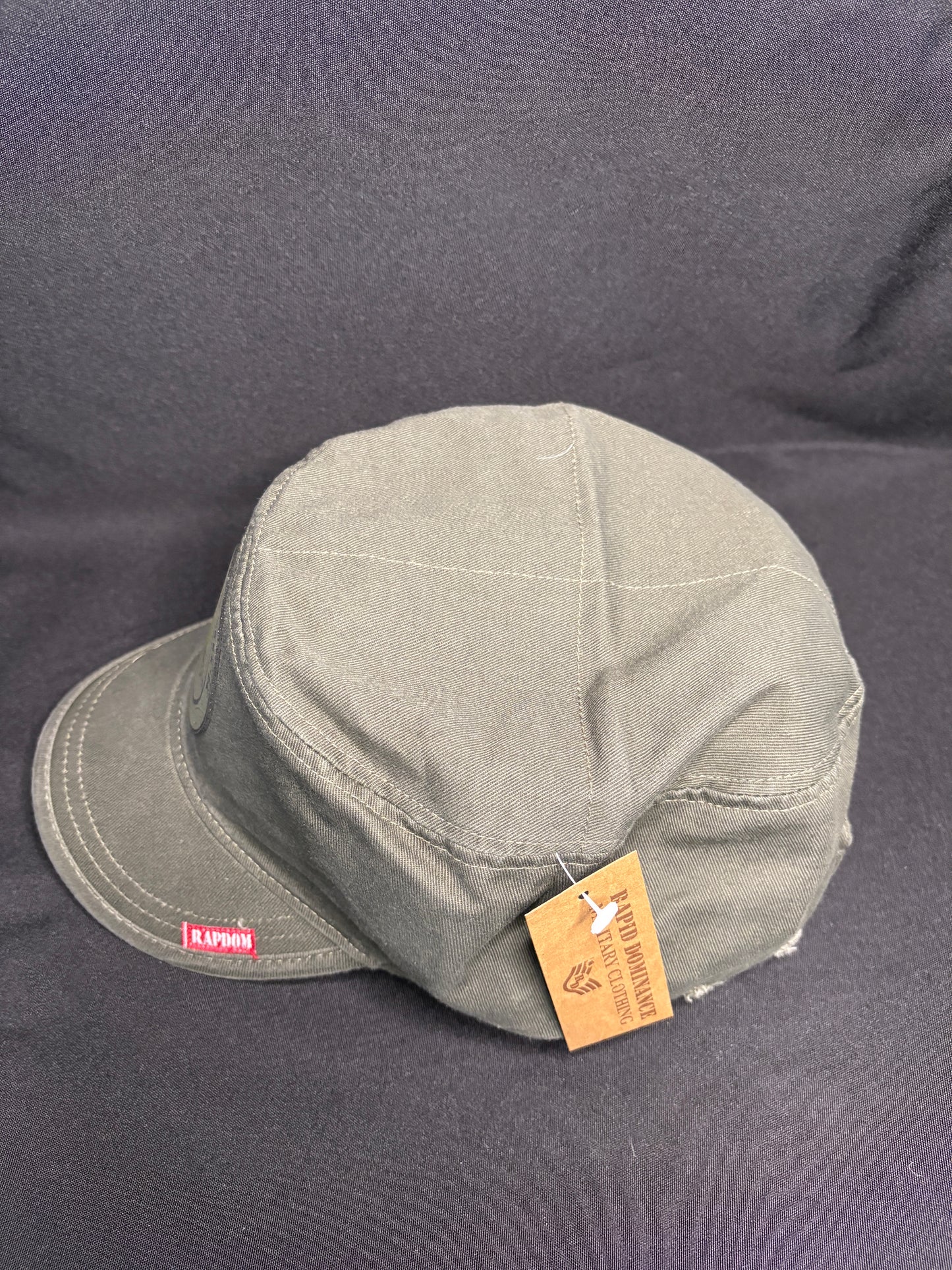 Rapid Dominance OD Green Flat Top Patrol Cap with Mad Mick Skull Patch