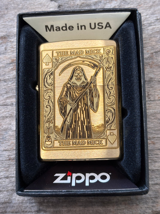 Mad Mick Reaper Ace of Spades Brass Zippo Lighter