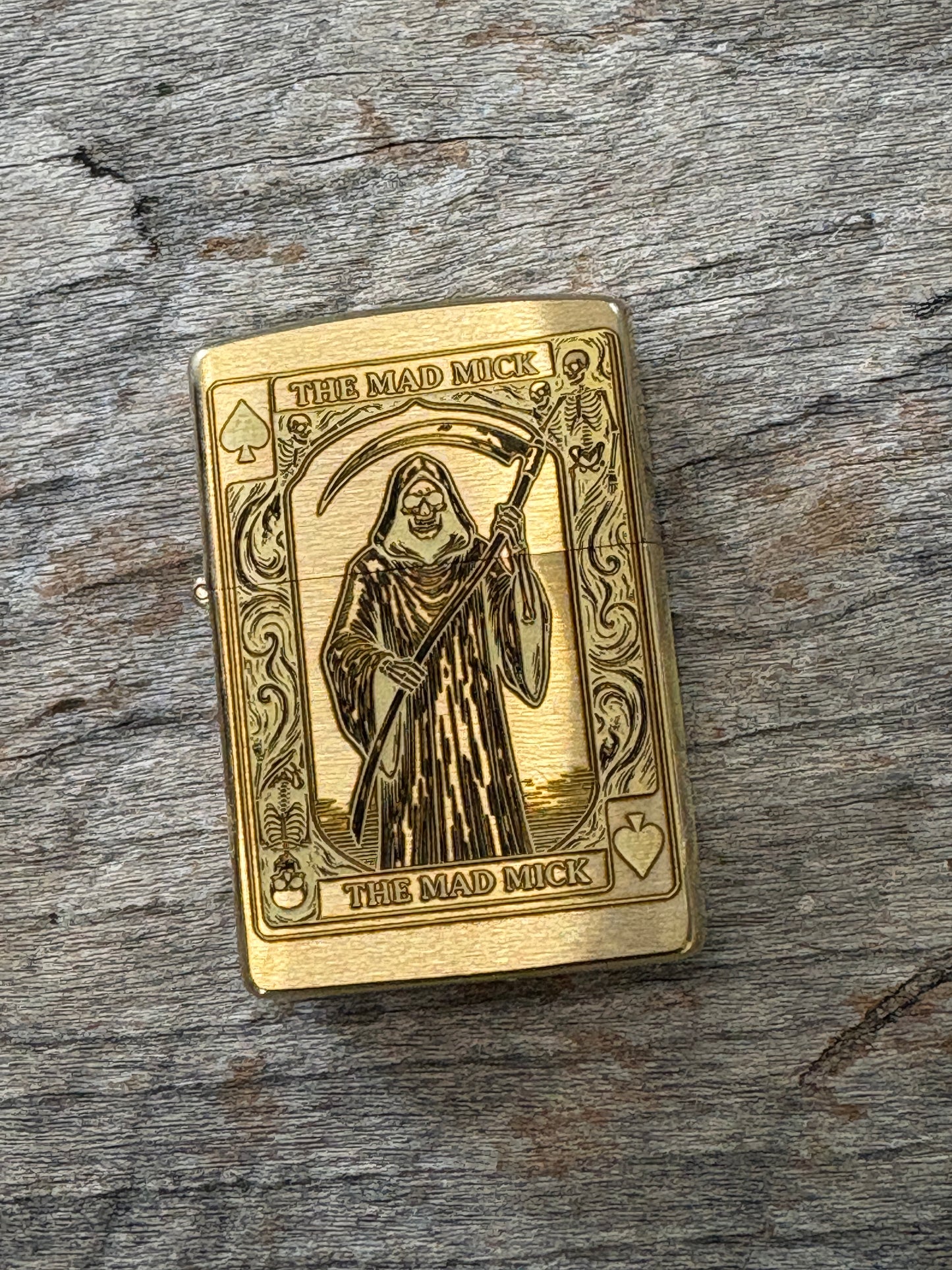 Mad Mick Reaper Ace of Spades Brass Zippo Lighter