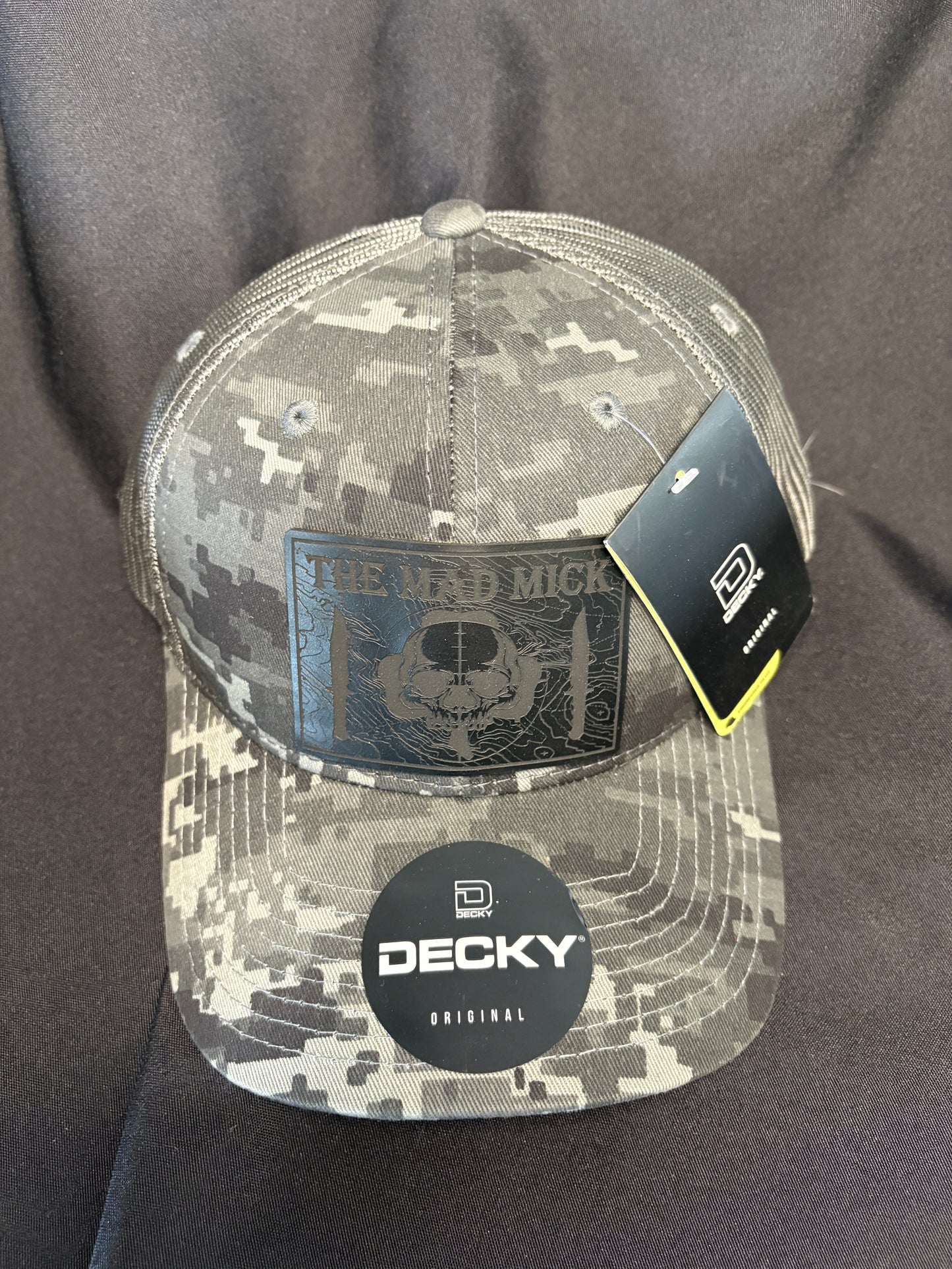 Black And Gray Digital Camo with Black on Black Mad Mick Topo Knife Patch