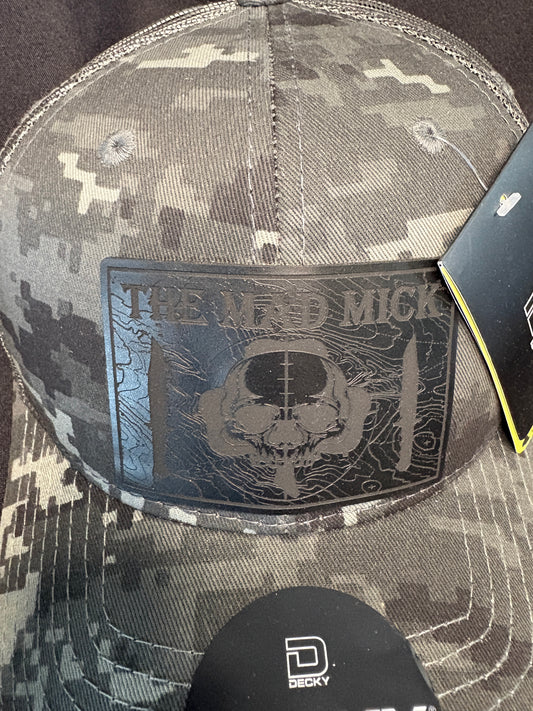 Black And Gray Digital Camo with Black on Black Mad Mick Topo Knife Patch