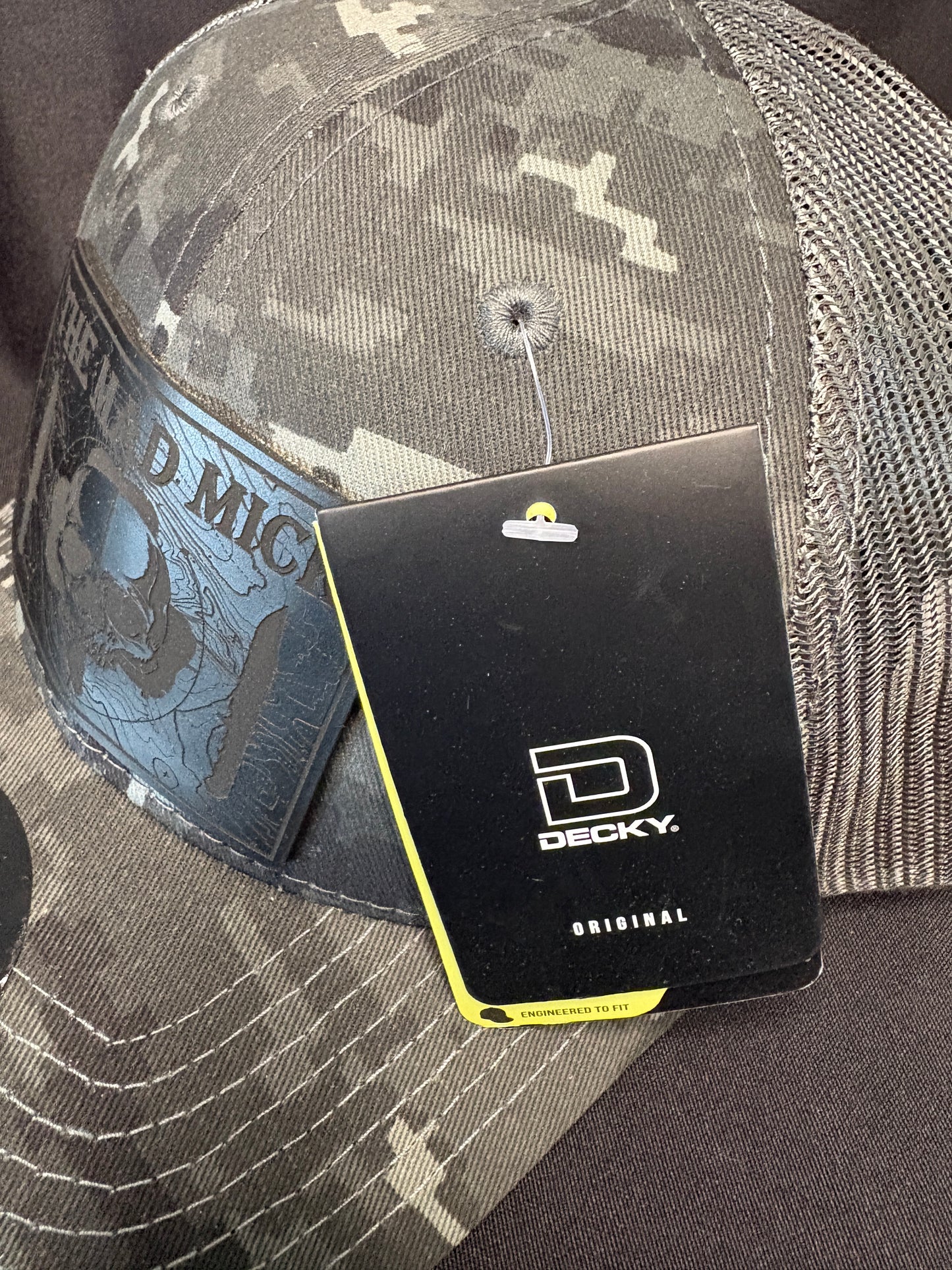 Black And Gray Digital Camo with Black on Black Mad Mick Topo Knife Patch