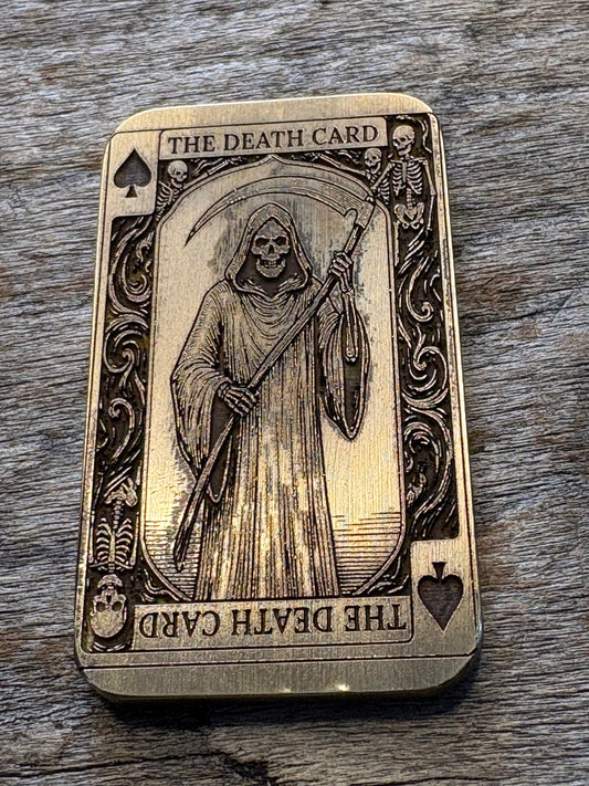 Brass Tarot Death Card Pocket Charm