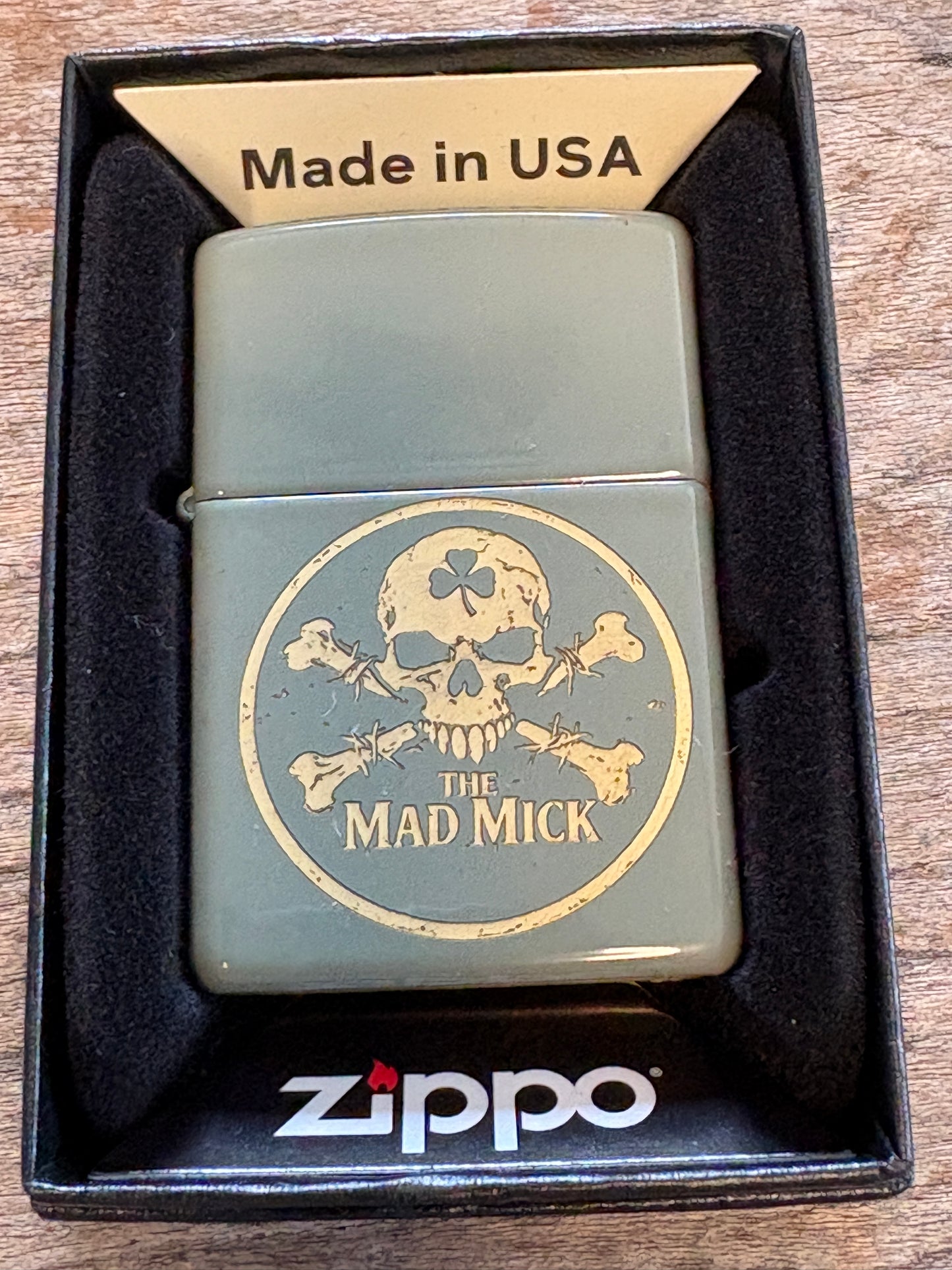 Mad Mick Skull & Crossbones Sage Zippo