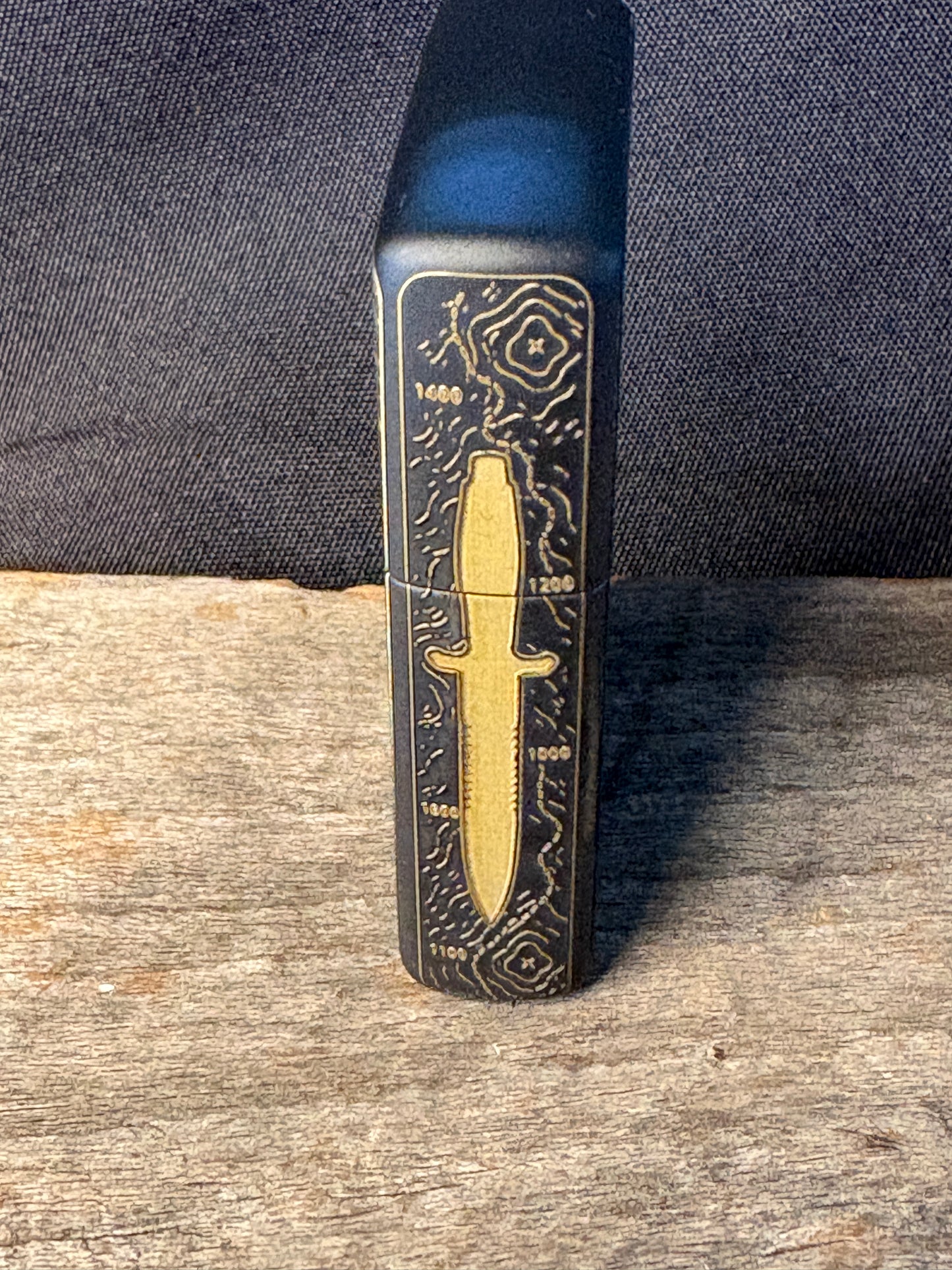 Live, Laugh, Lacerate Black Topo Lighter